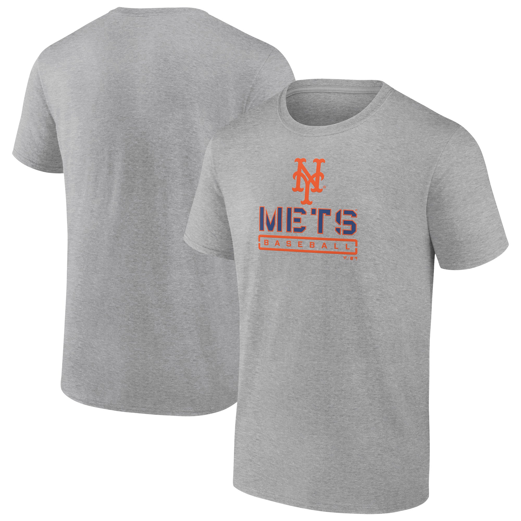 Men's Heather Gray New York Mets Evanston Stencil T-Shirt