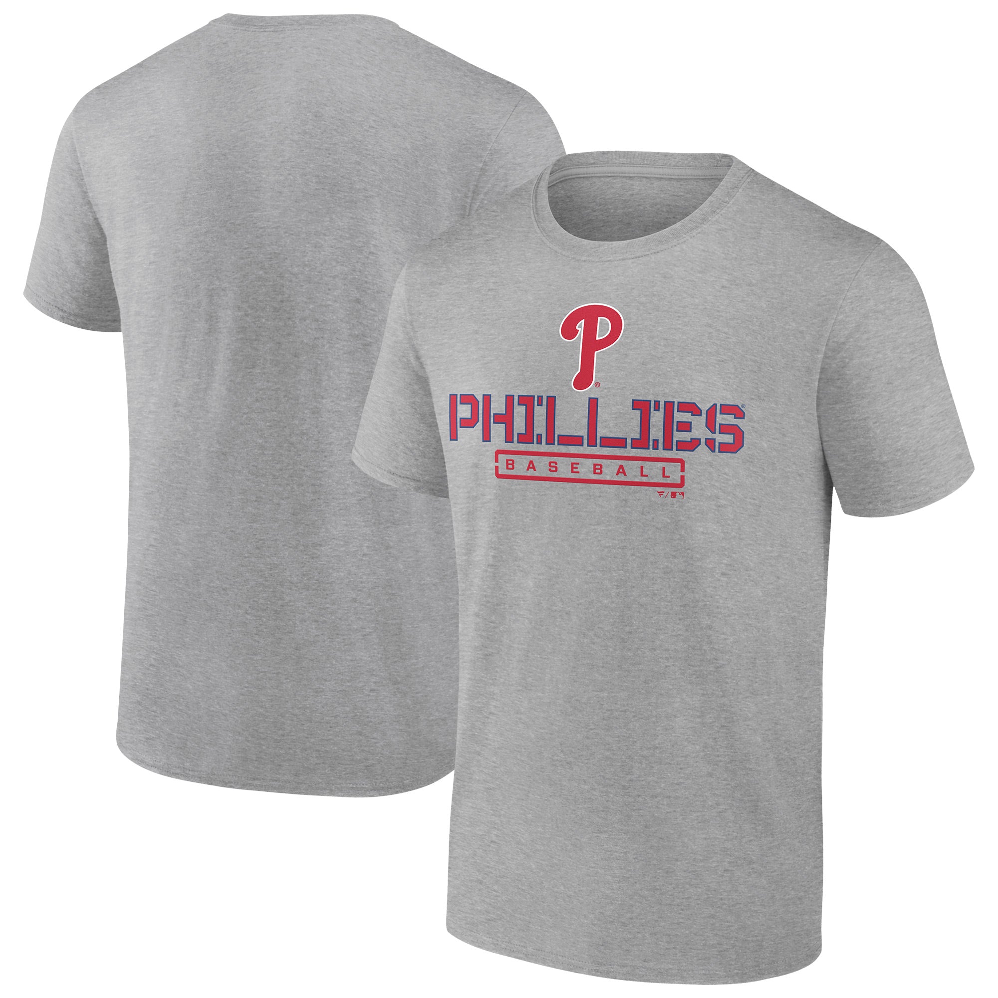 Men's Heather Gray Philadelphia Phillies Evanston Stencil T-Shirt