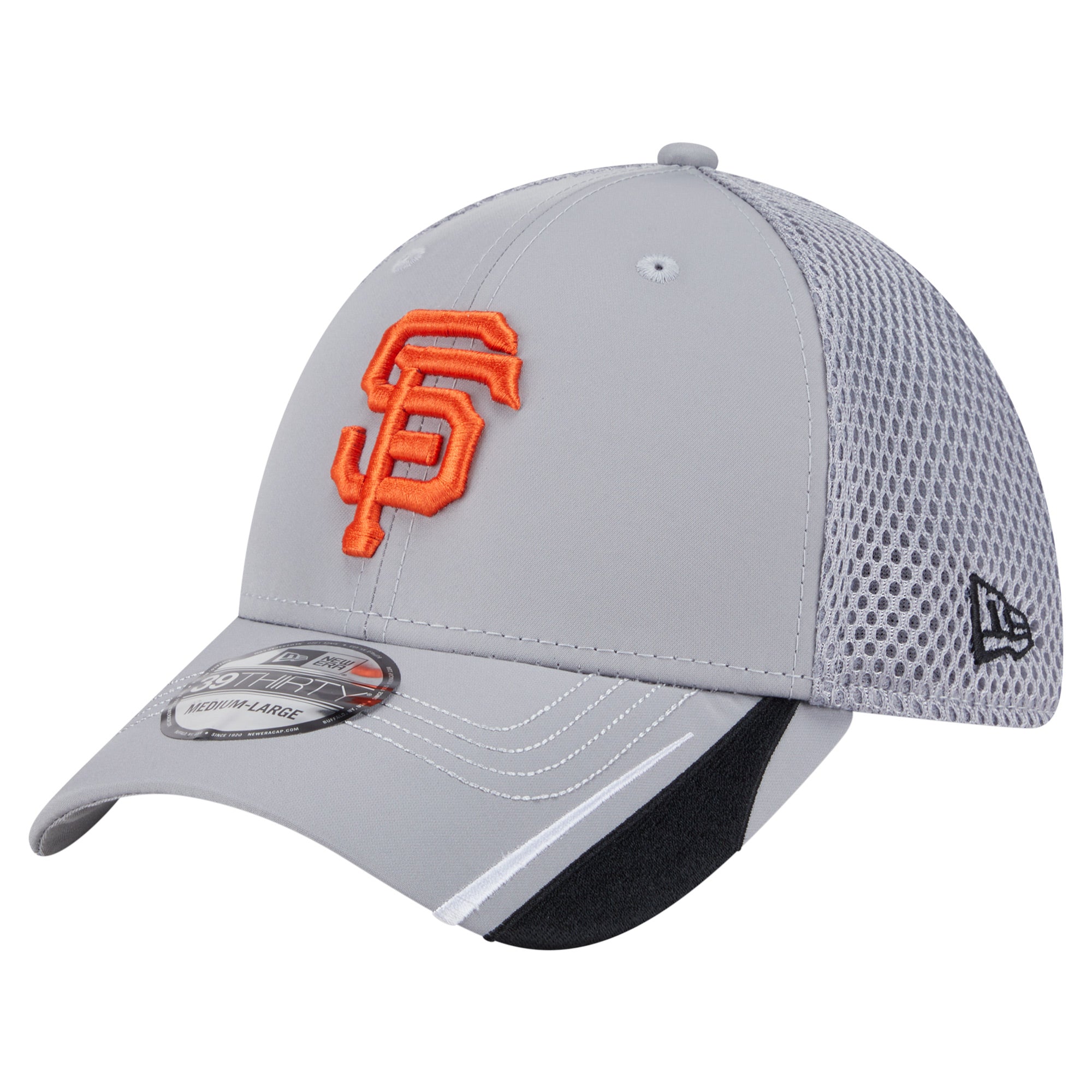 Men's New Era Gray San Francisco Giants Linear 39THIRTY Flex Hat