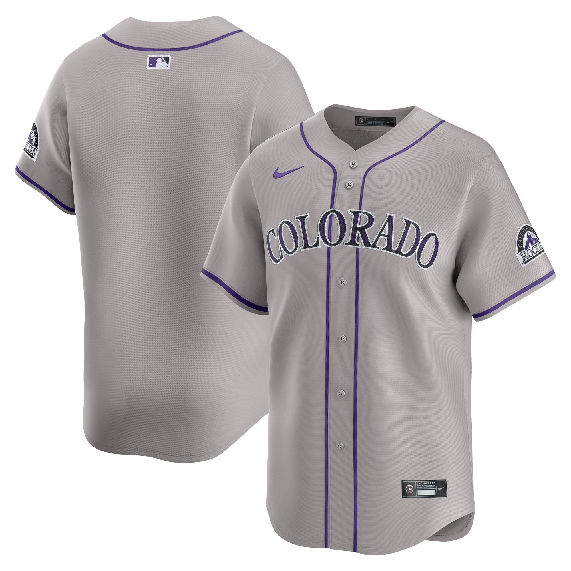 Men's Nike Gray Colorado Rockies Road Limited Jersey