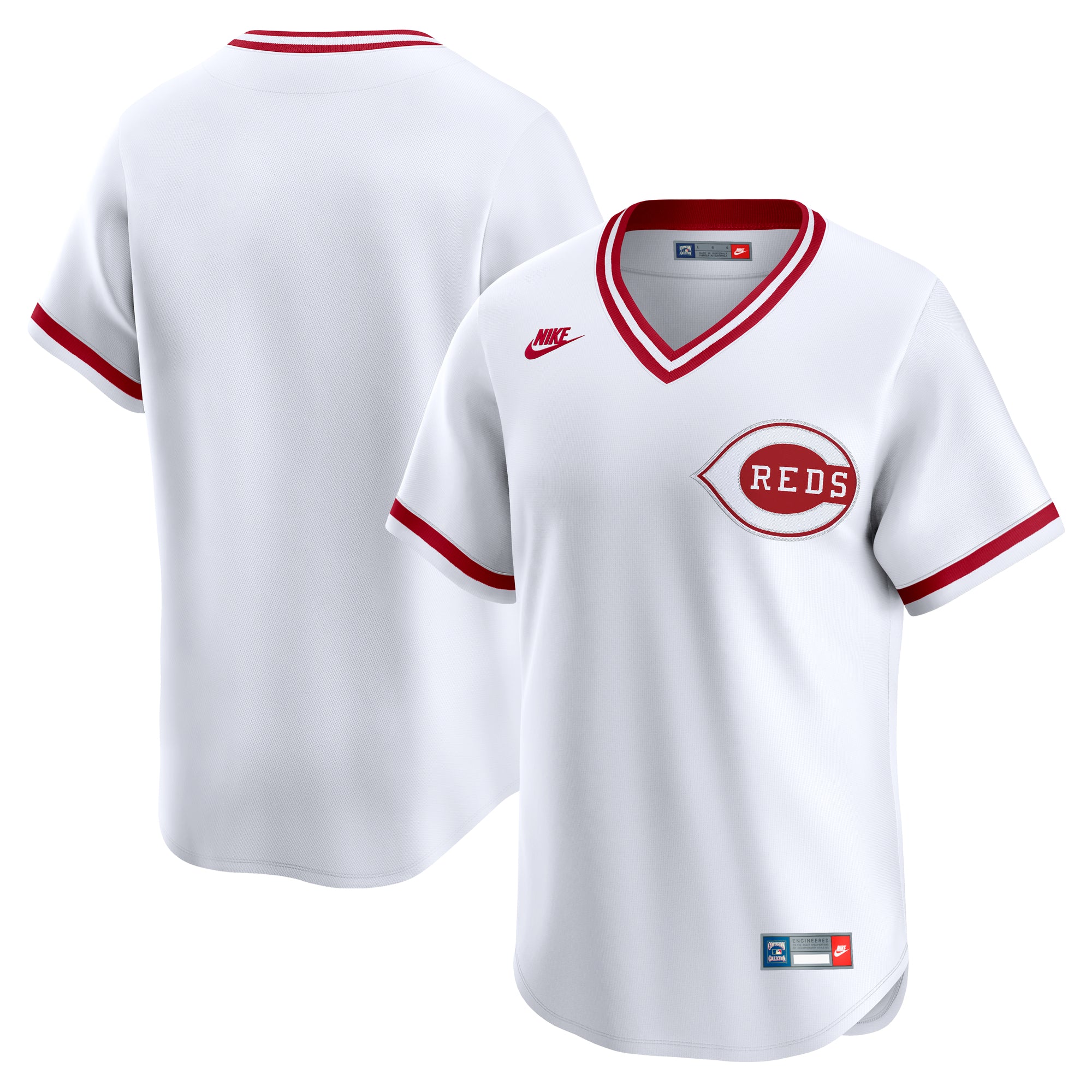 Men's Nike White Cincinnati Reds Cooperstown Collection Limited Jersey