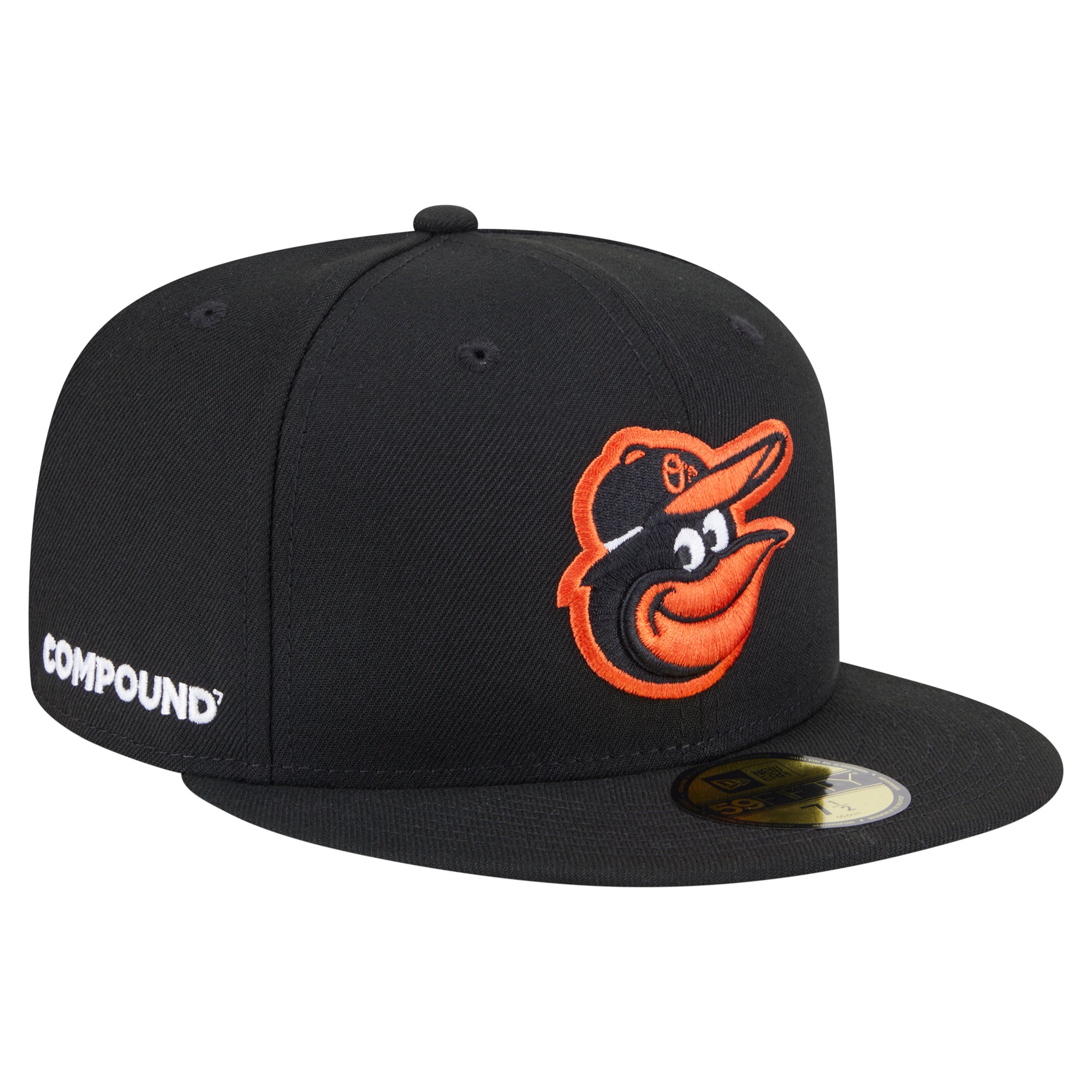 Men's New Era Black Baltimore Orioles x COMPOUND 59FIFTY Fitted Hat