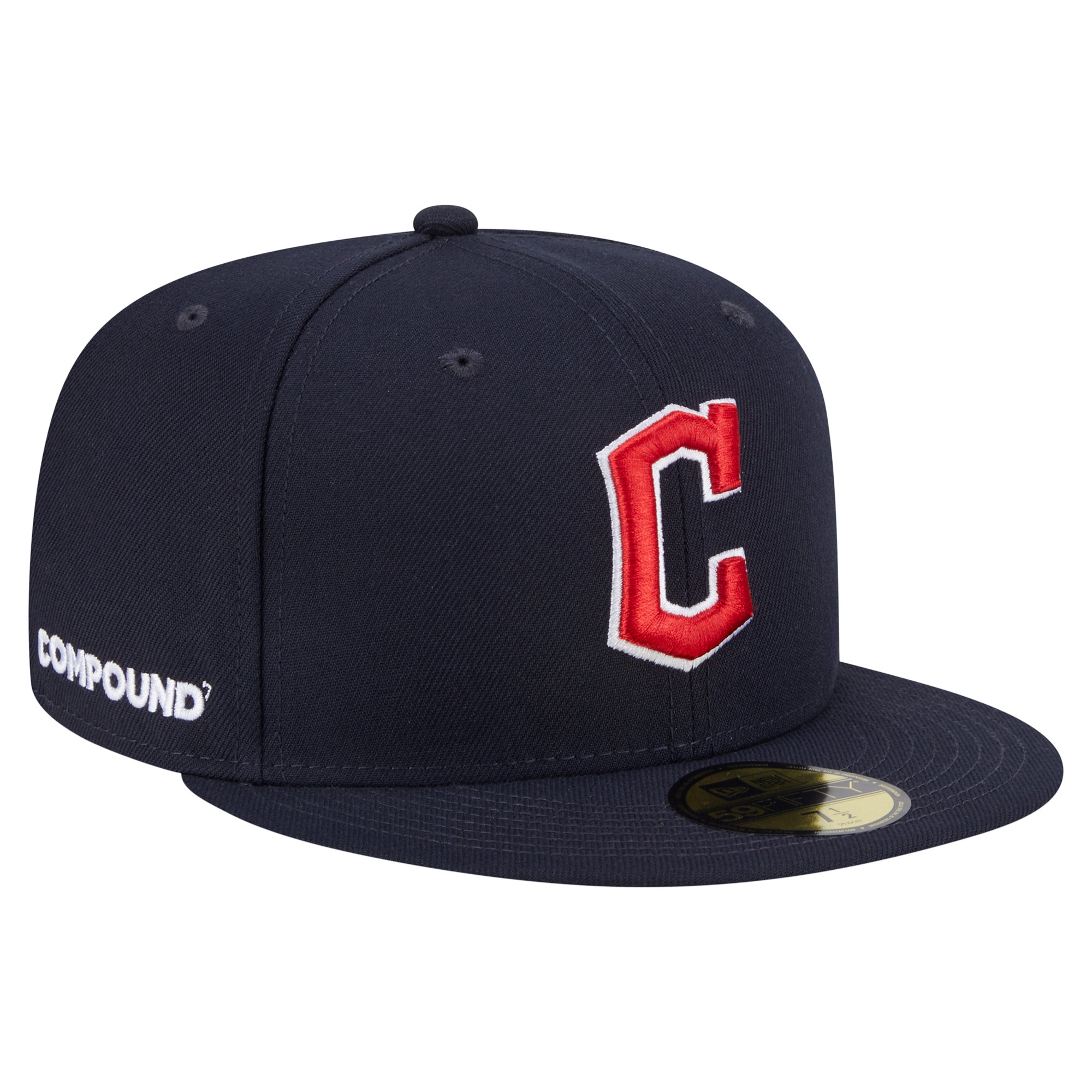 Men's New Era Navy Cleveland Guardians x COMPOUND 59FIFTY Fitted Hat