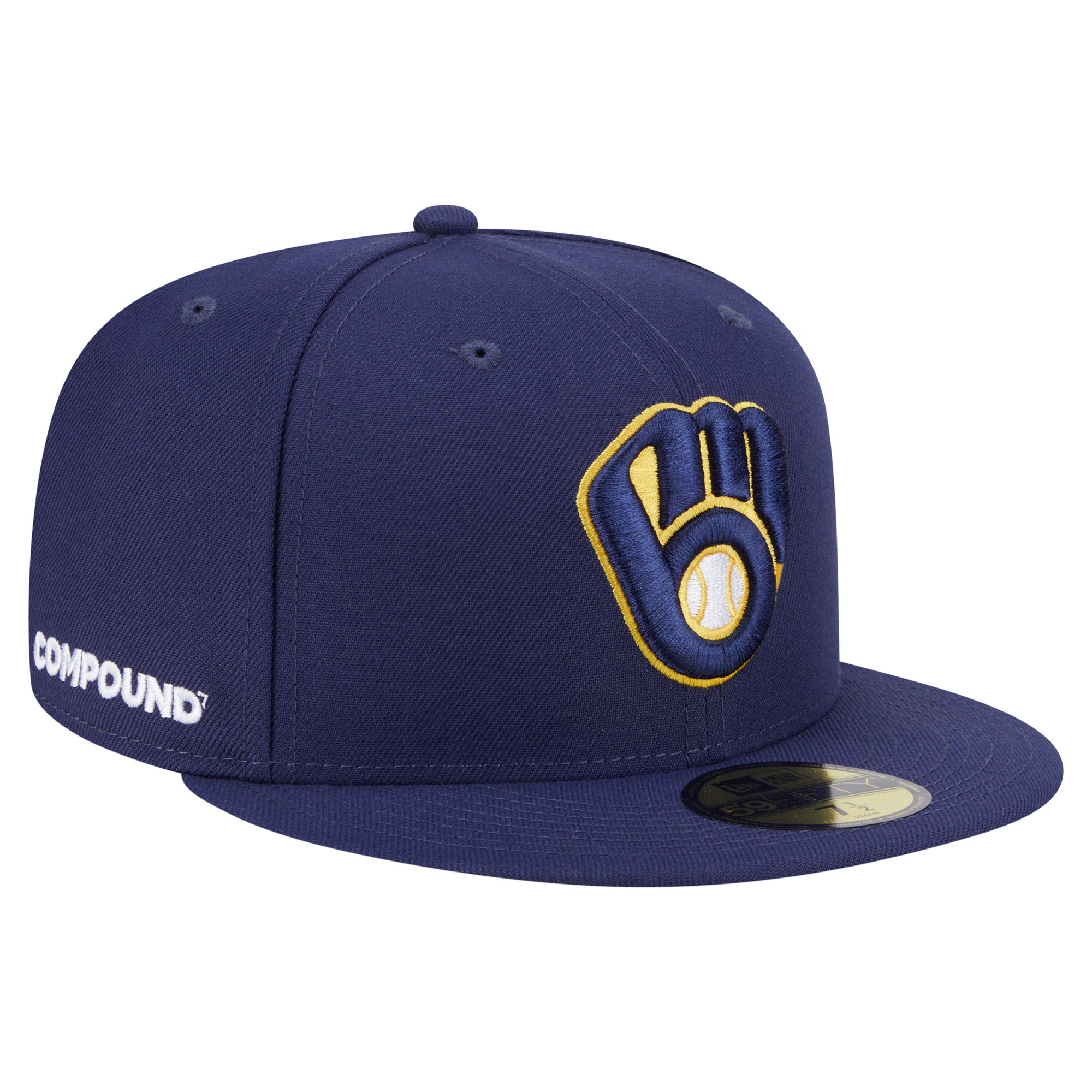 Men's New Era Navy Milwaukee Brewers x COMPOUND 59FIFTY Fitted Hat
