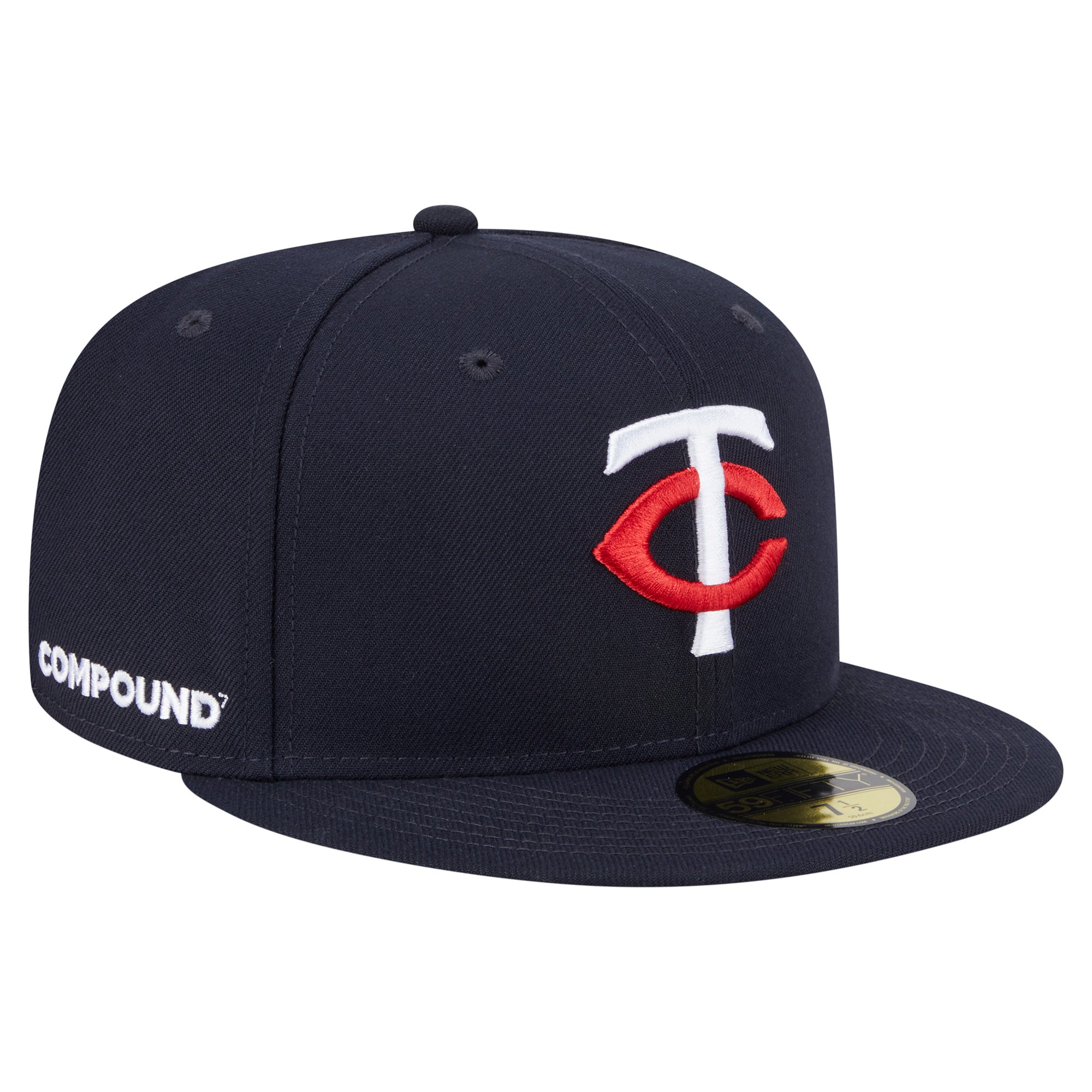 Men's New Era Navy Minnesota Twins x COMPOUND 59FIFTY Fitted Hat