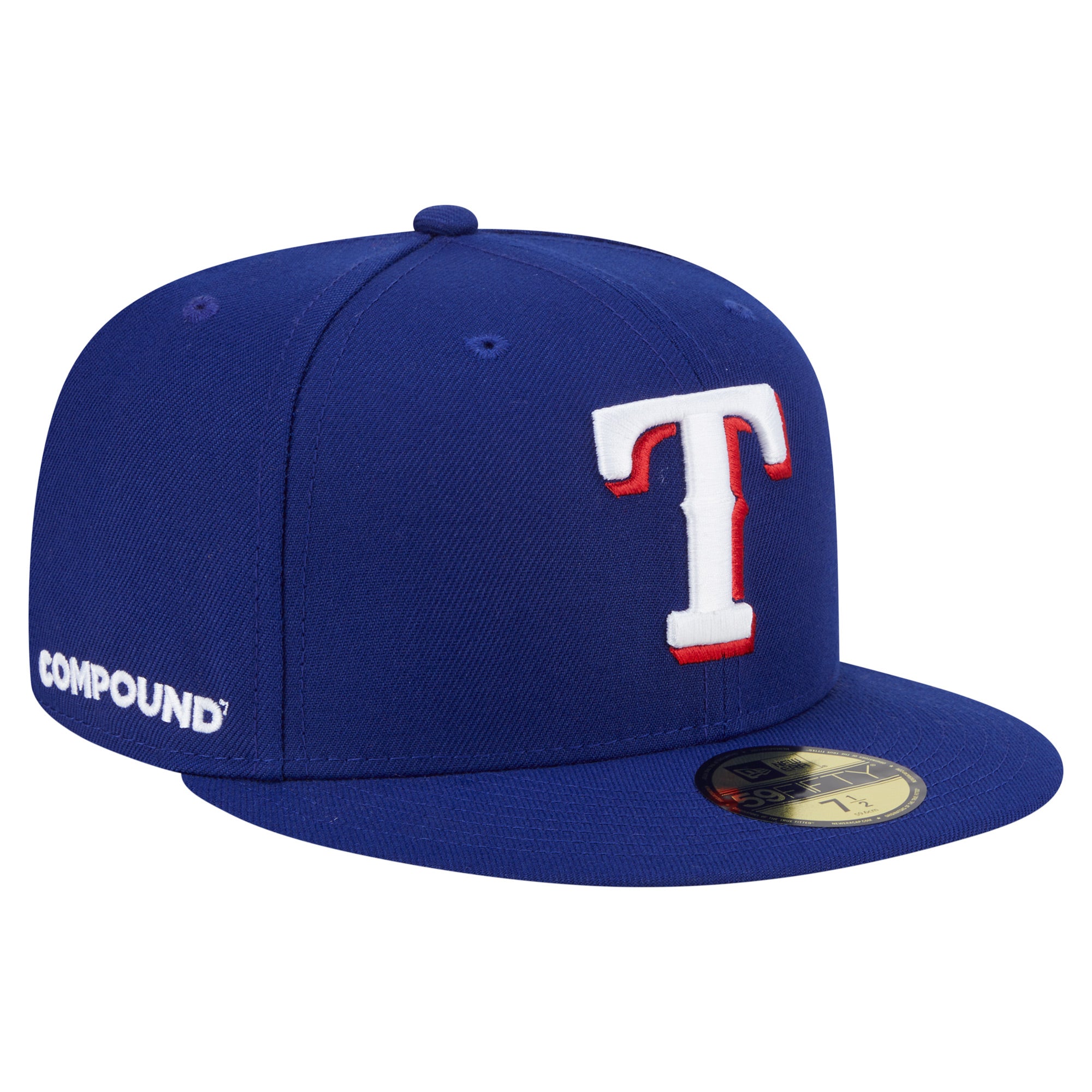 Men's New Era Navy Texas Rangers x COMPOUND 59FIFTY Fitted Hat