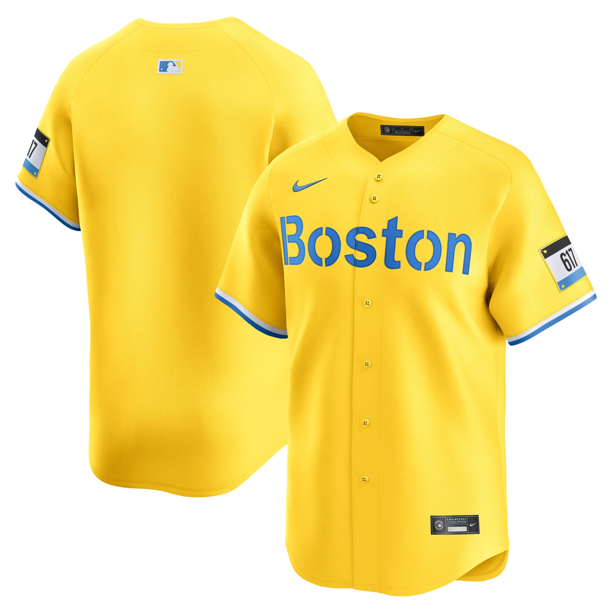 Men's Nike Gold Boston Red Sox City Connect Limited Jersey
