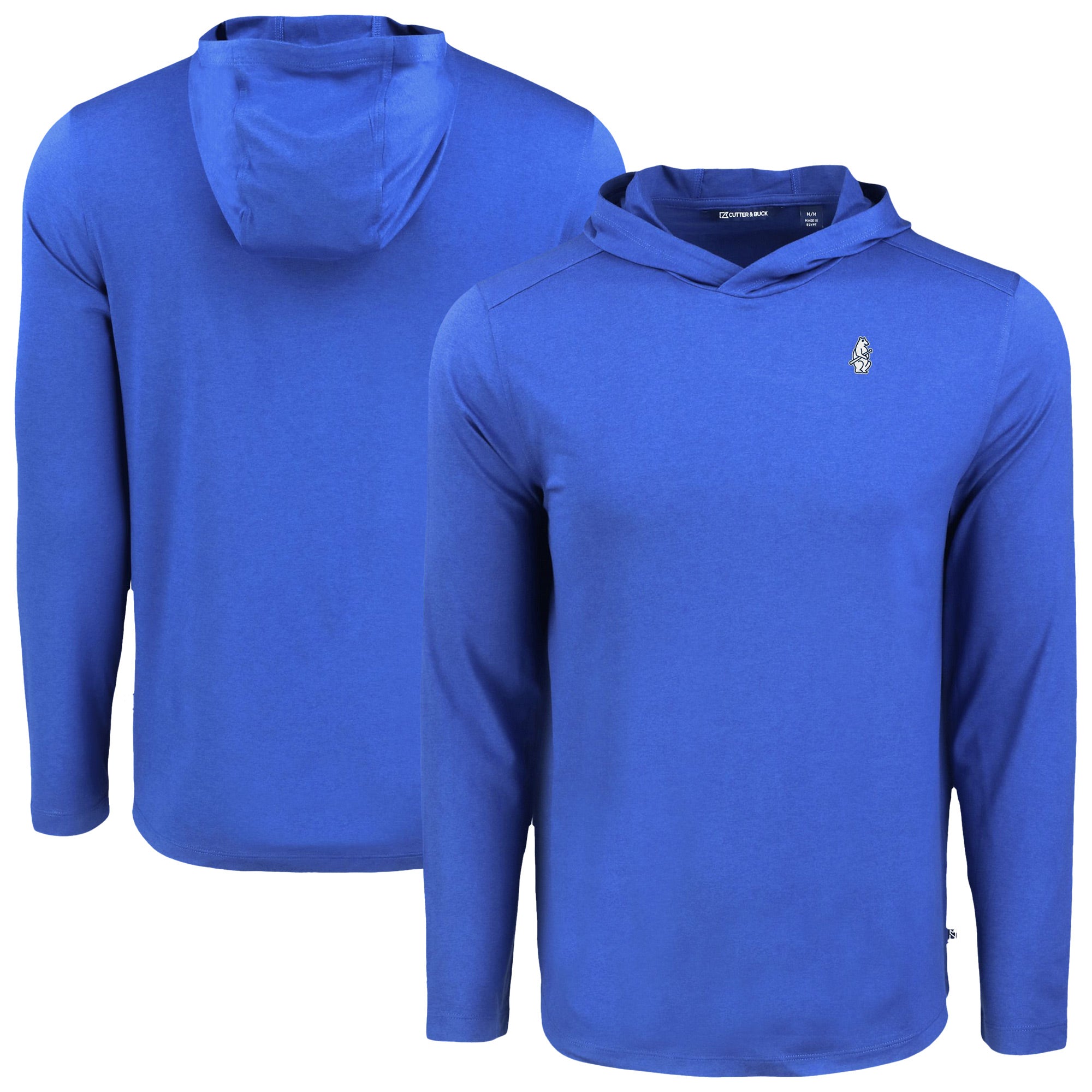 Men's Cutter & Buck Royal Chicago Cubs Coastline Epic Comfort Recycled Eco Hoodie Long Sleeve T-Shirt