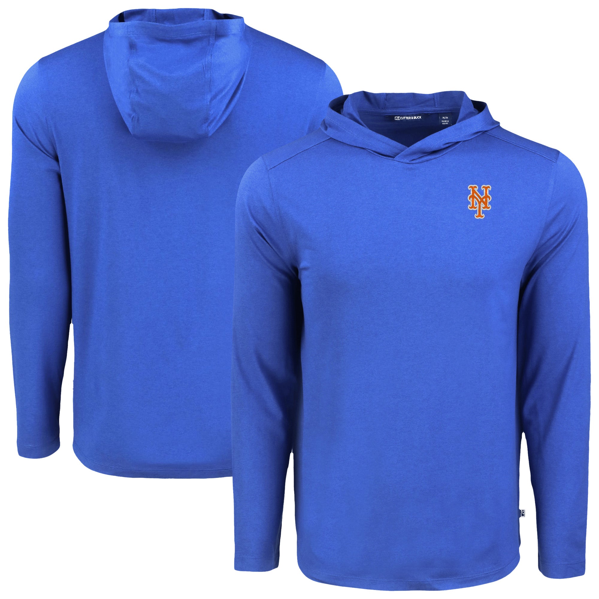 Men's Cutter & Buck Royal New York Mets Coastline Epic Comfort Recycled Eco Hoodie Long Sleeve T-Shirt