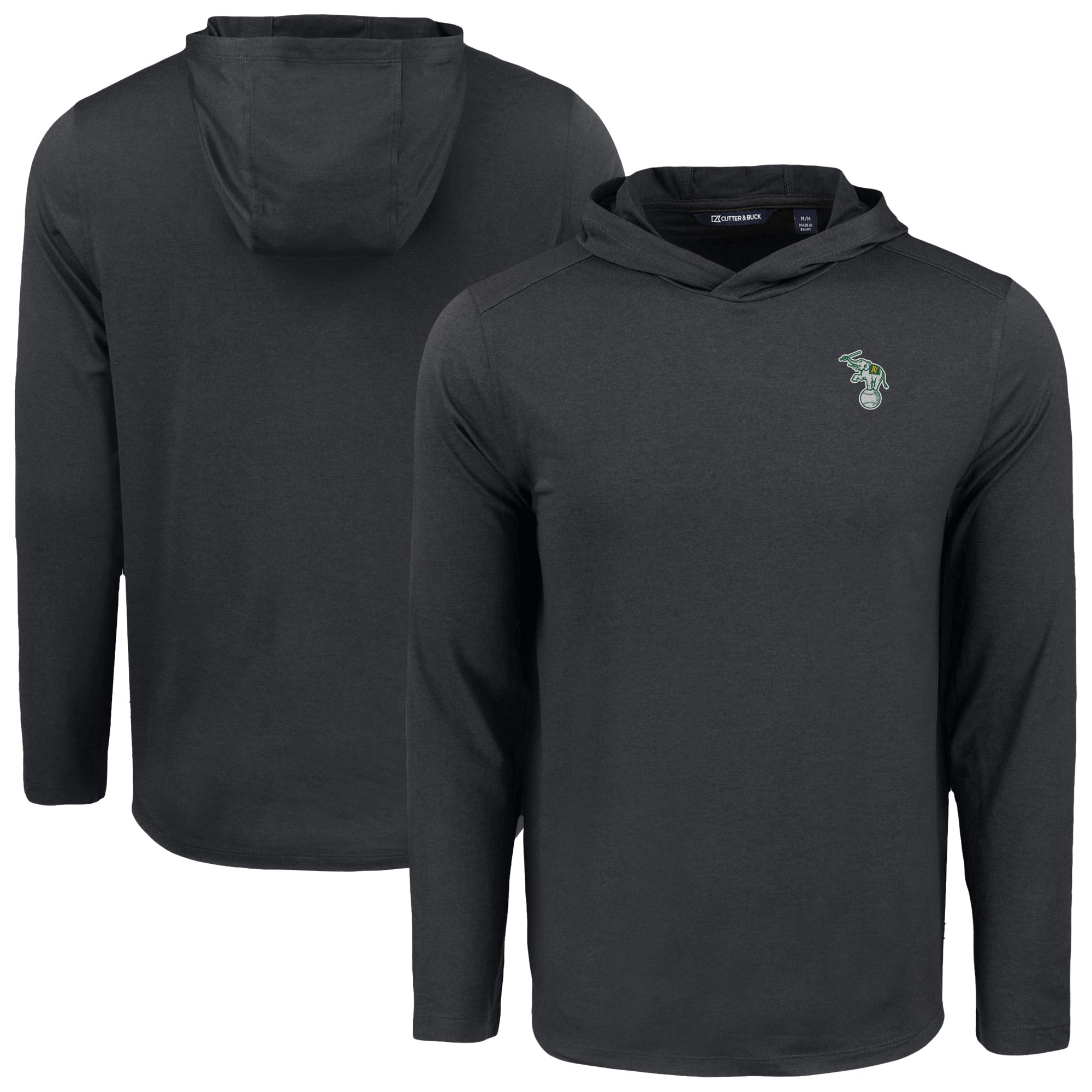 Men's Cutter & Buck Black Athletics Coastline Epic Comfort Recycled Eco Hoodie Long Sleeve T-Shirt