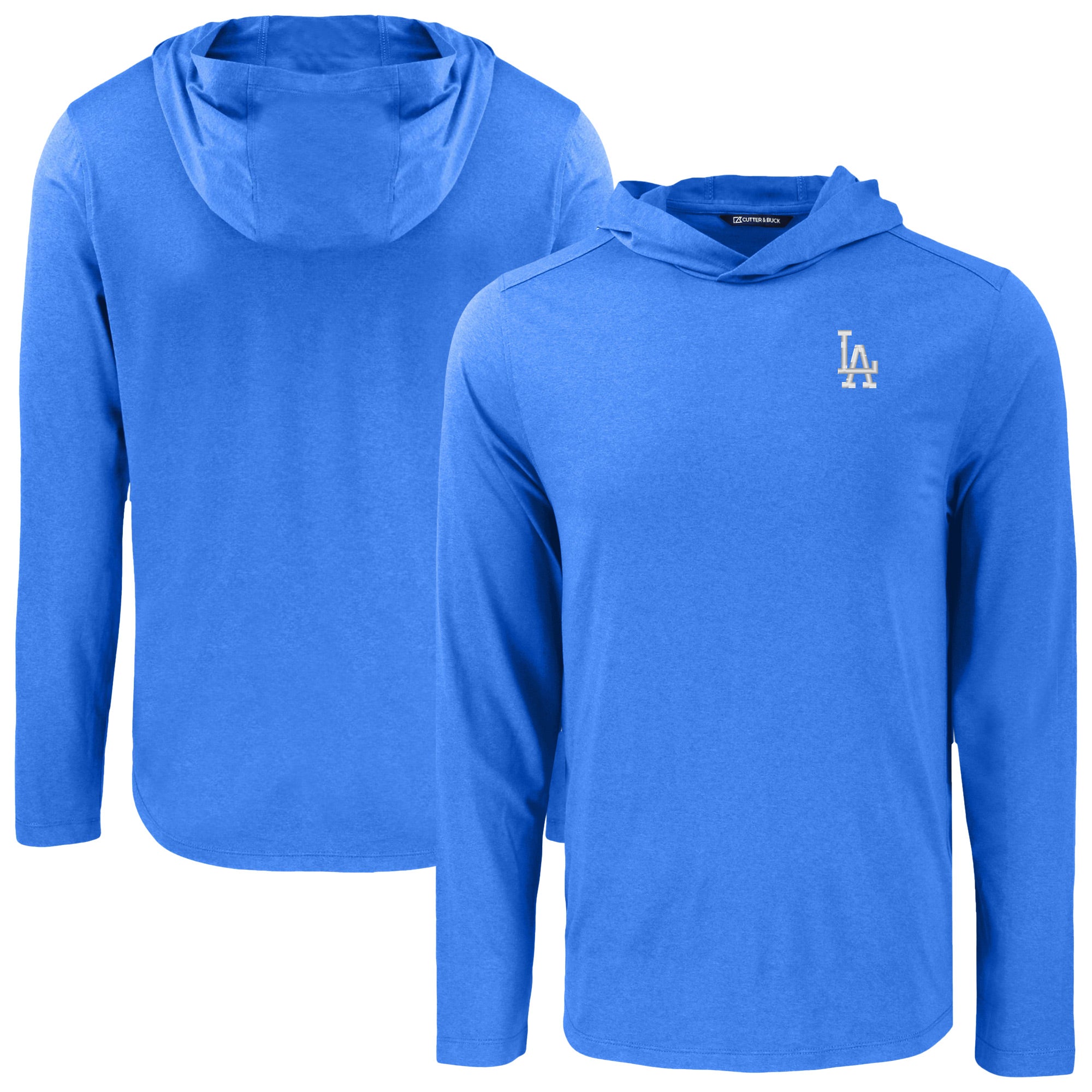 Men's Cutter & Buck Royal Los Angeles Dodgers Coastline Epic Comfort Recycled Eco Hoodie Long Sleeve T-Shirt
