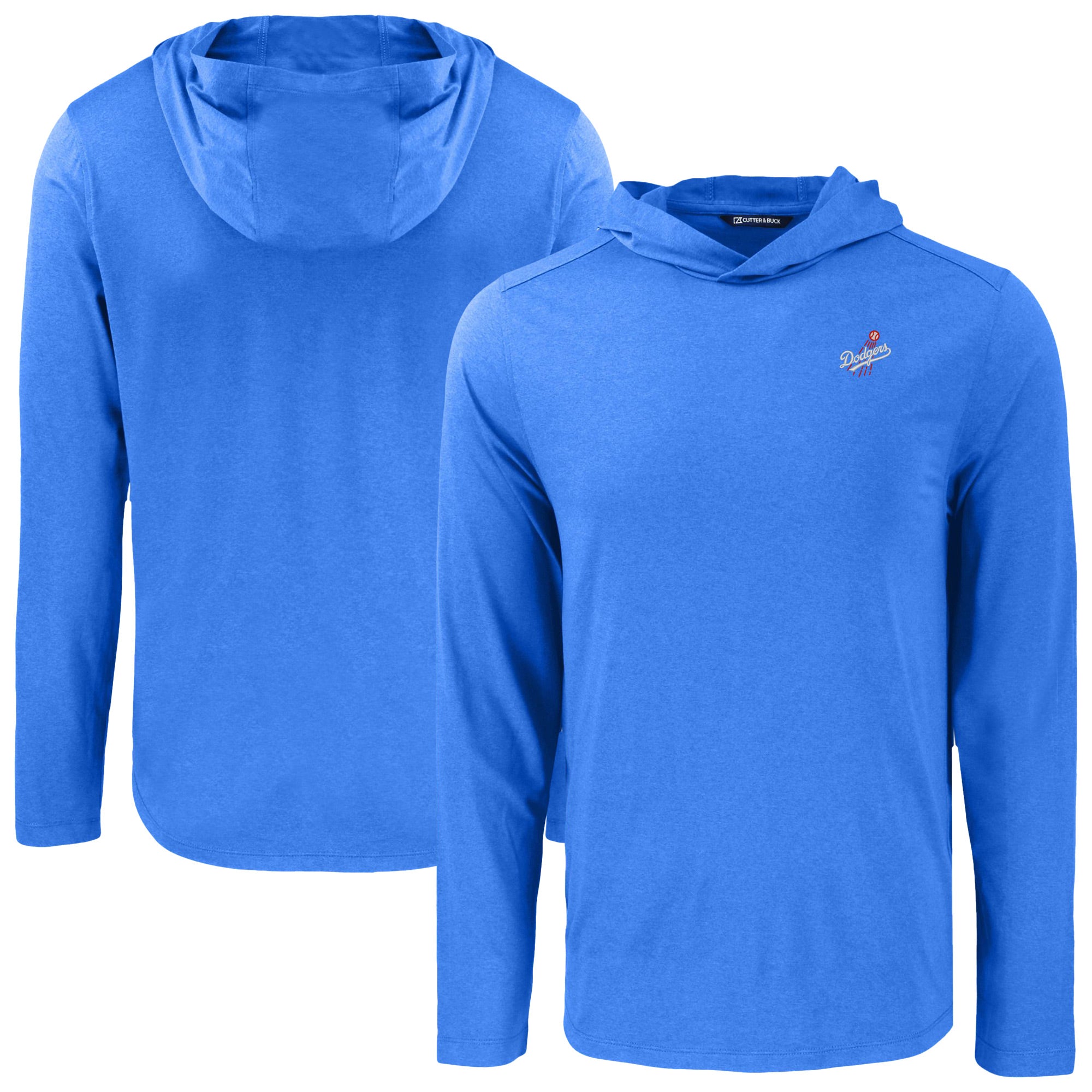 Men's Cutter & Buck Royal Los Angeles Dodgers Coastline Epic Comfort Recycled Eco Hoodie Long Sleeve T-Shirt