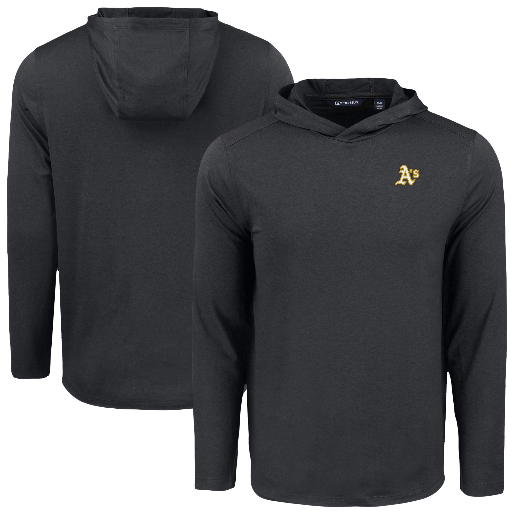 Men's Cutter & Buck Black Athletics Coastline Epic Comfort Recycled Eco Hoodie Long Sleeve T-Shirt