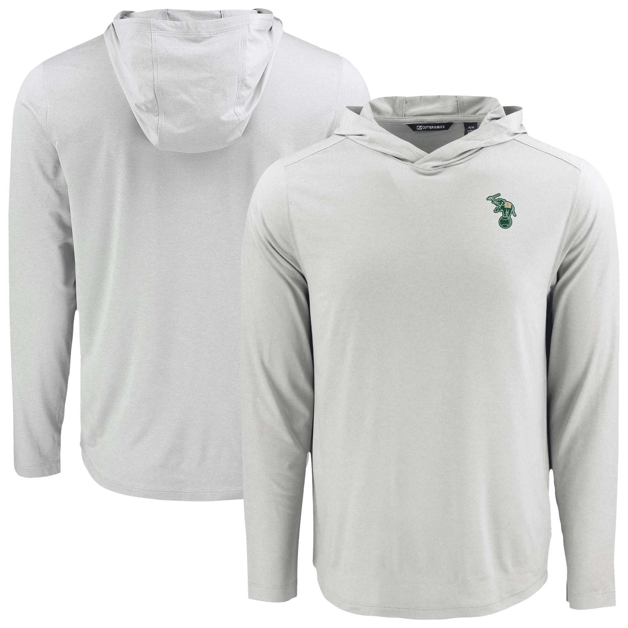 Men's Cutter & Buck Gray Athletics Coastline Epic Comfort Recycled Eco Hoodie Long Sleeve T-Shirt