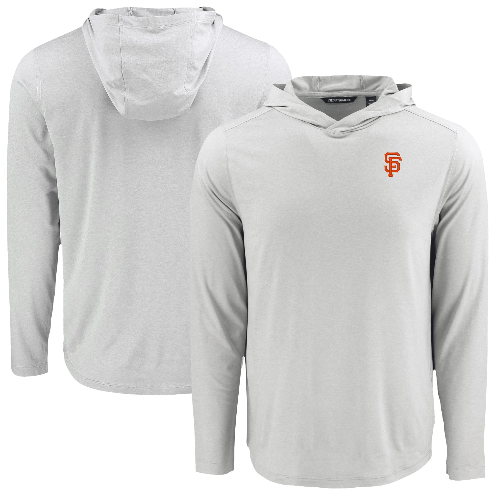 Men's Cutter & Buck Gray San Francisco Giants Coastline Epic Comfort Recycled Eco Hoodie Long Sleeve T-Shirt