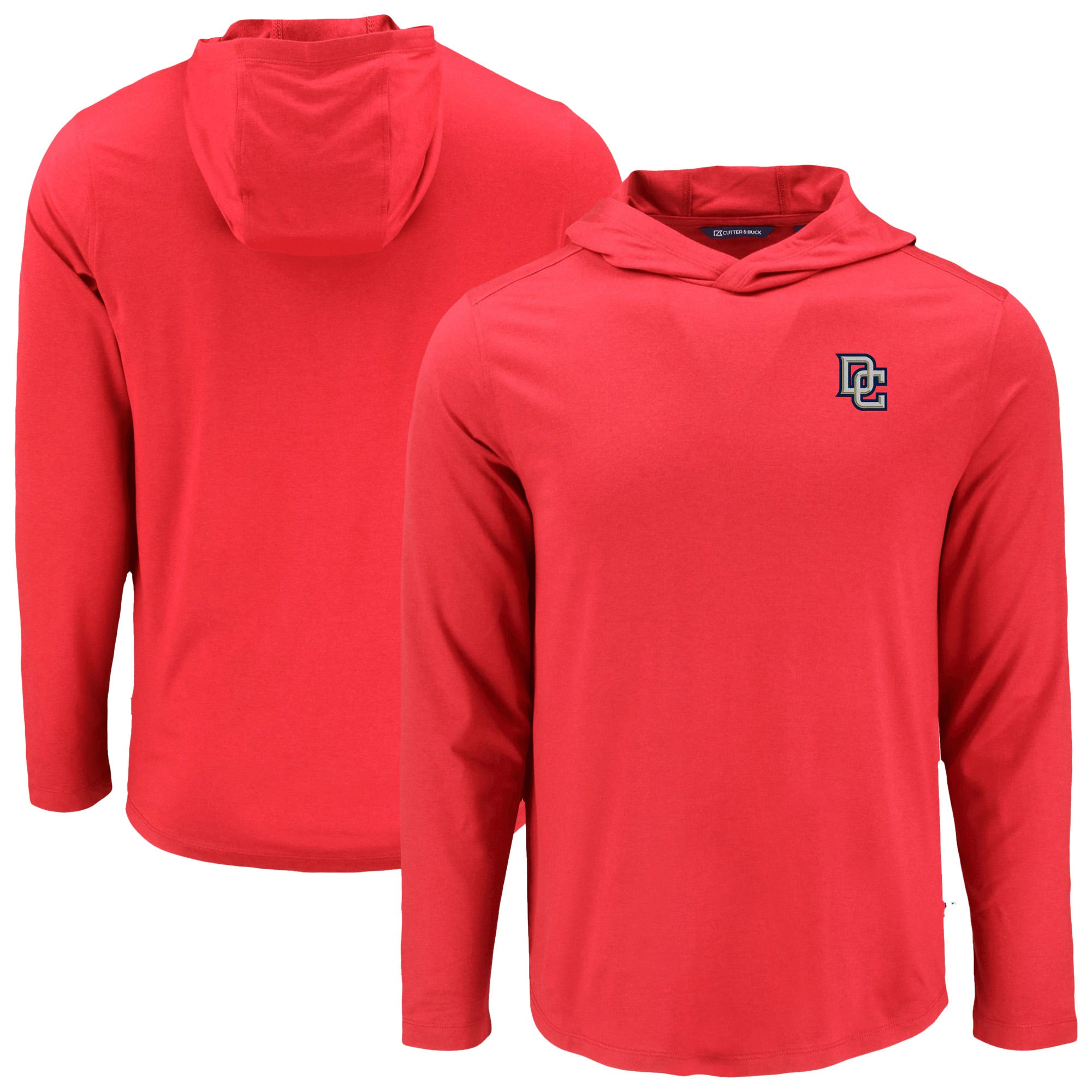 Men's Cutter & Buck Red Washington Nationals Coastline Epic Comfort Recycled Eco Hoodie Long Sleeve T-Shirt