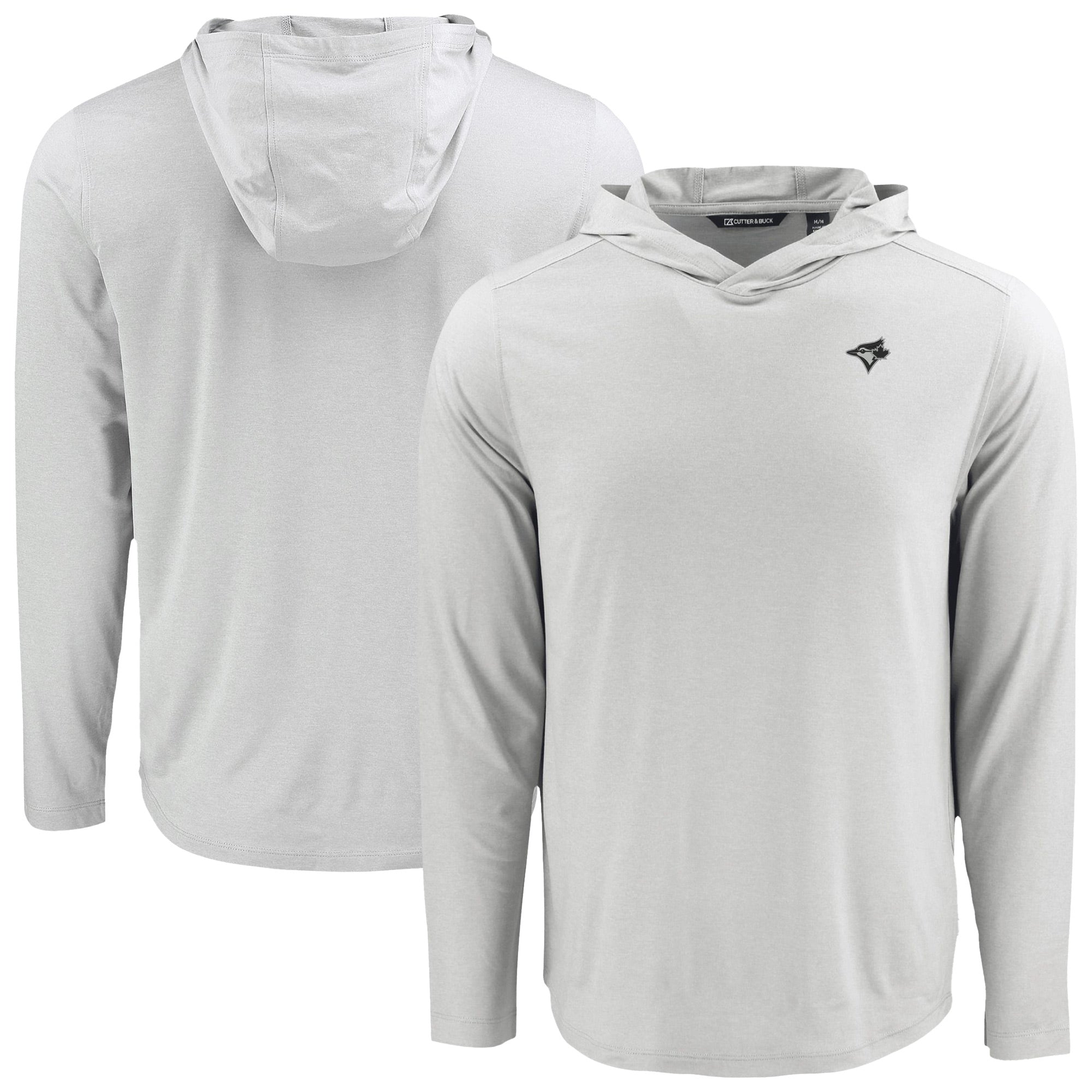 Men's Cutter & Buck Gray Toronto Blue Jays Coastline Epic Comfort Eco Recycled Long Sleeve Hoodie T-Shirt