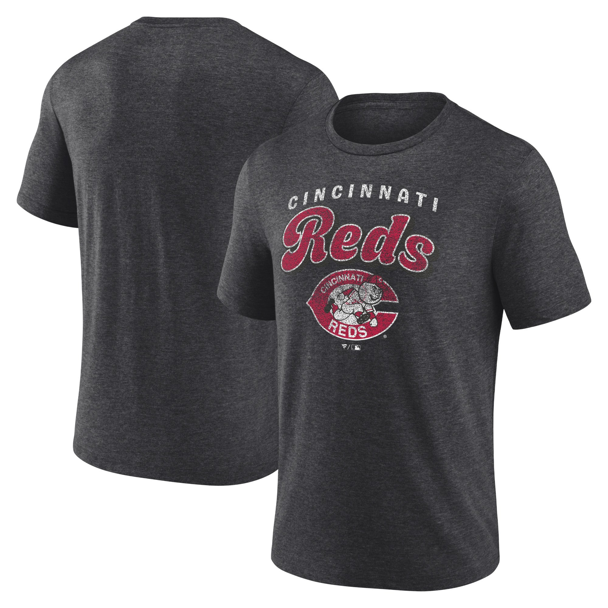 Men's Charcoal Cincinnati Reds Wonderment Tri-Blend T-Shirt