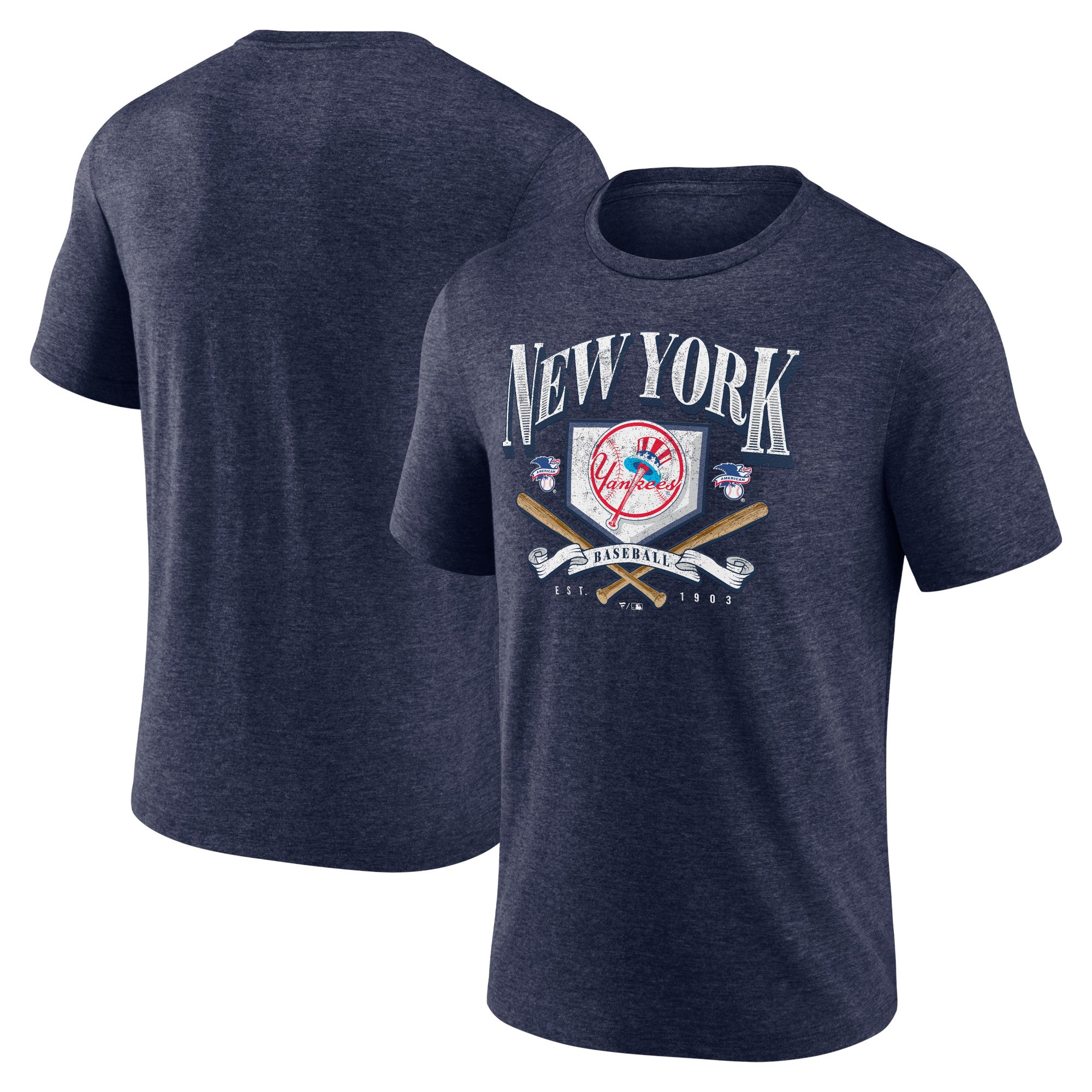 Men's Navy New York Yankees Home Tri-Blend T-Shirt