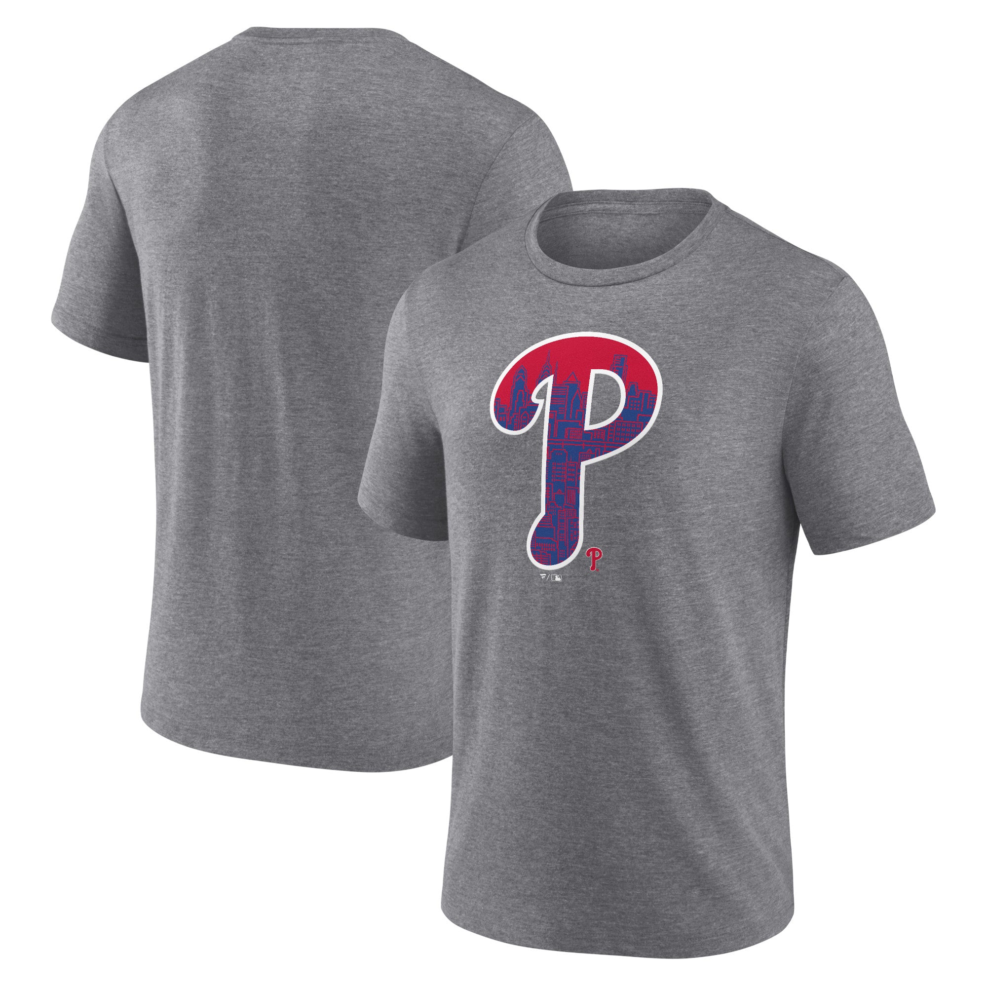 Men's Heather Gray Philadelphia Phillies City P Tri-Blend T-Shirt
