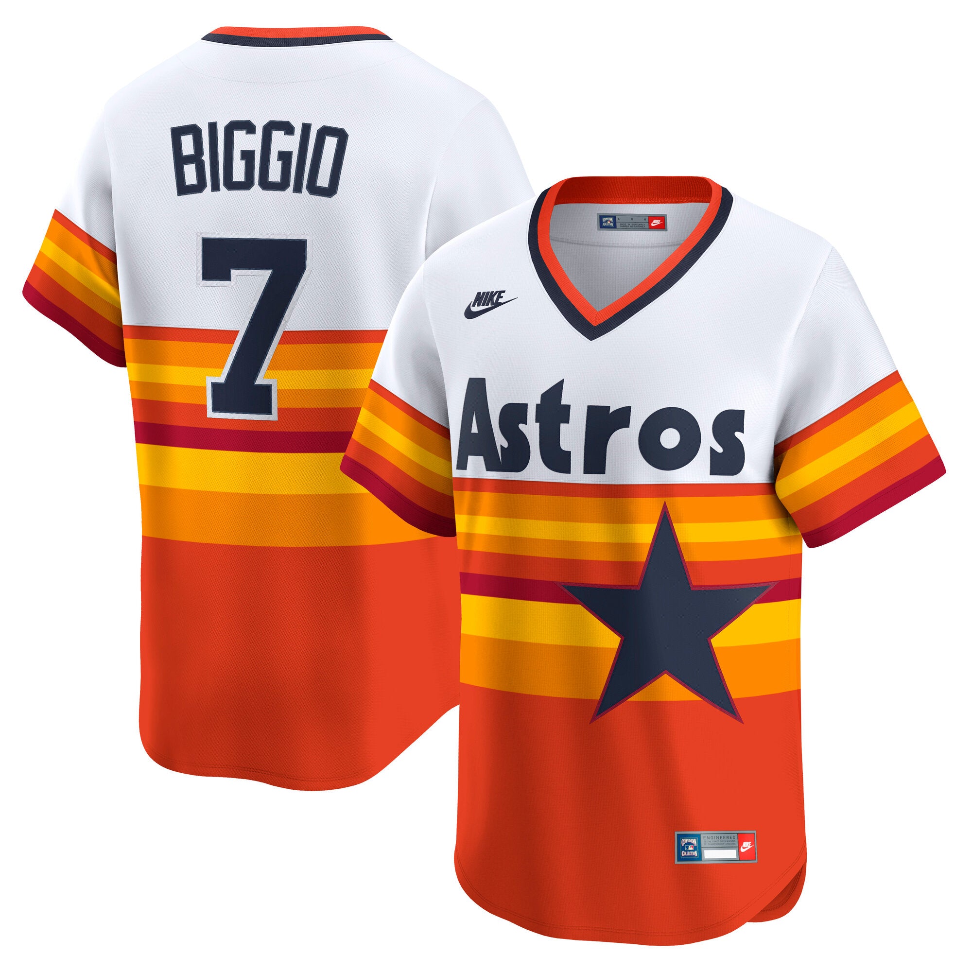 Men's Nike Craig Biggio White Houston Astros Throwback Cooperstown Collection Limited Player Jersey