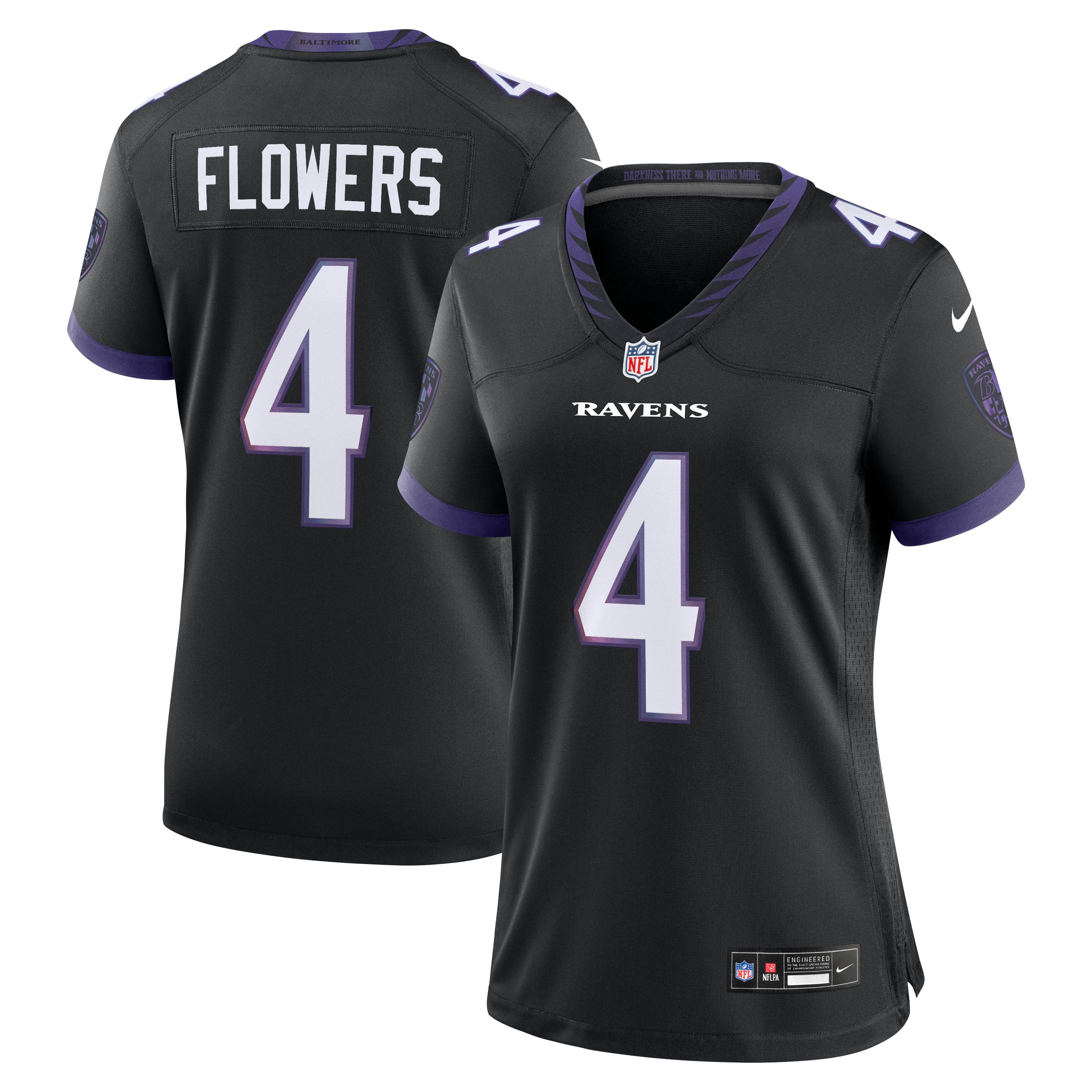 Women's Nike Zay Flowers Black Baltimore Ravens Alternate Game Jersey