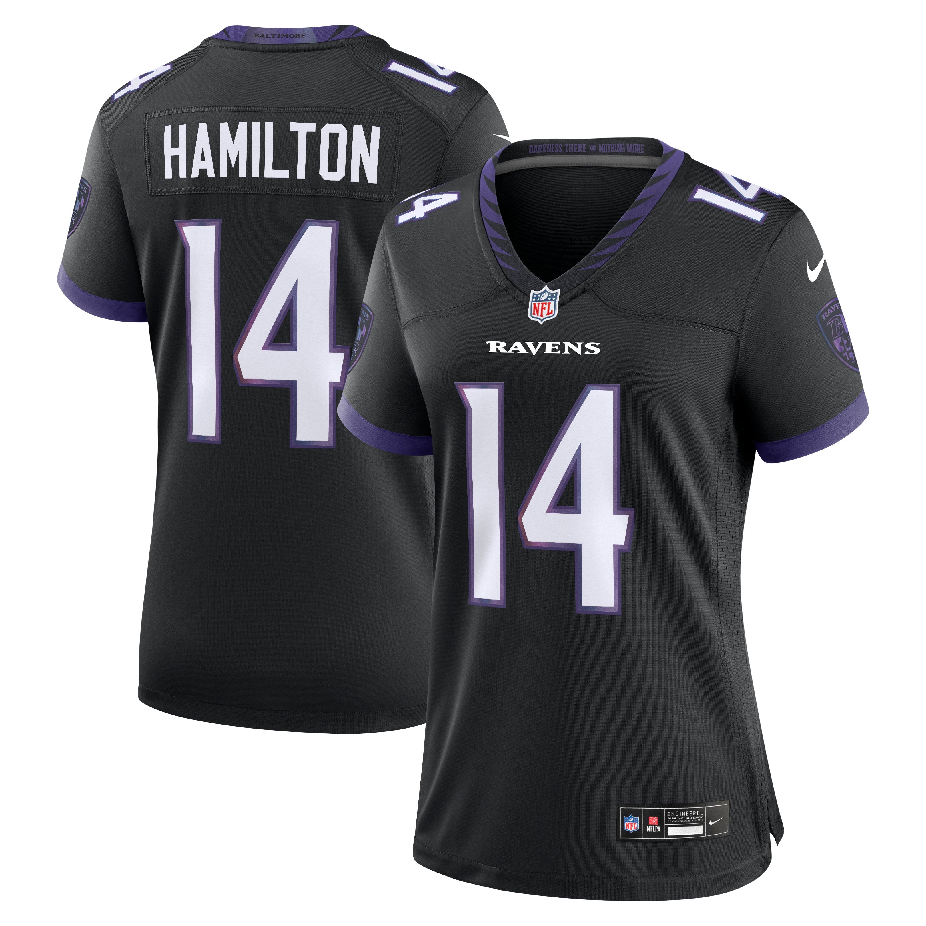 Women's Nike Kyle Hamilton Black Baltimore Ravens Alternate Game Jersey