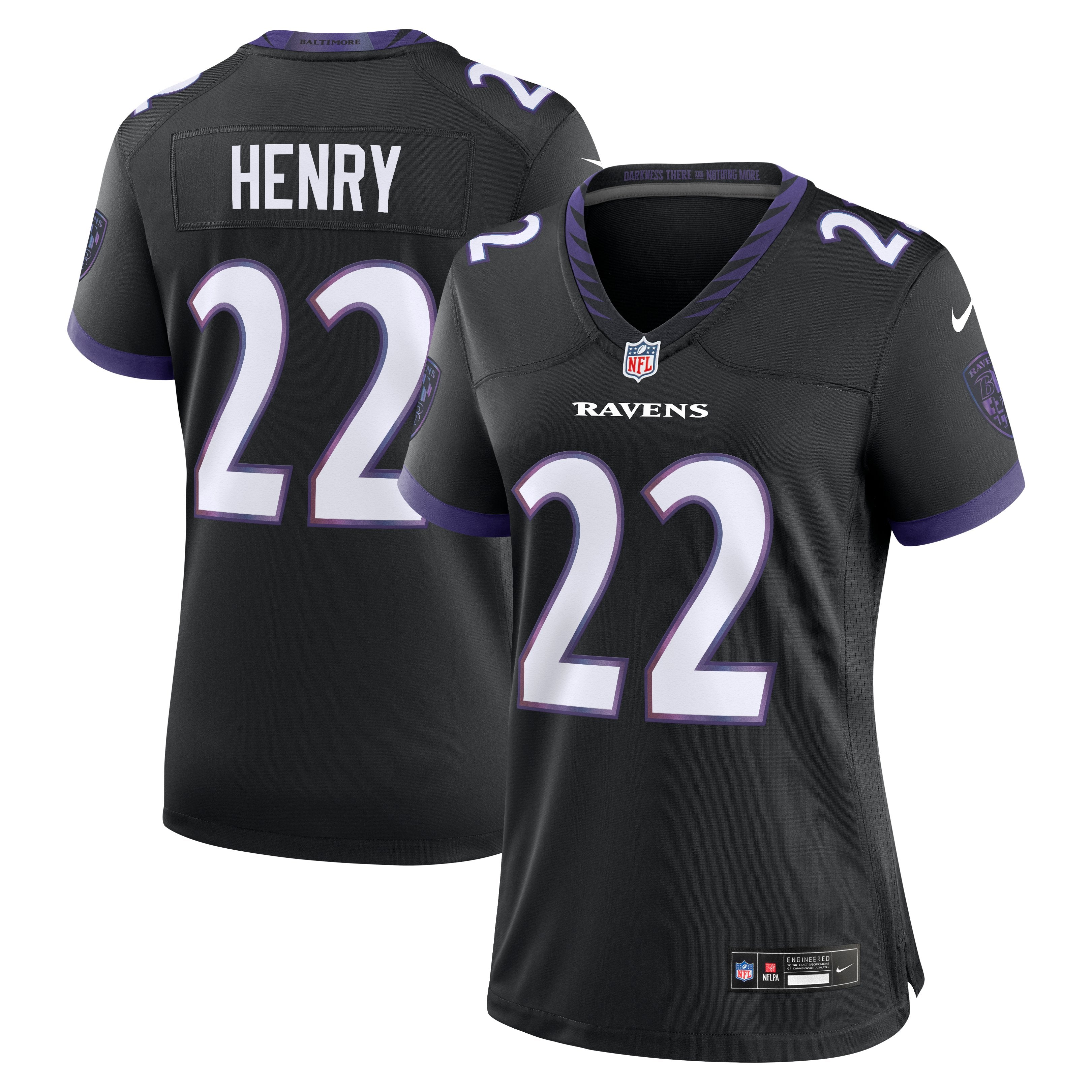 Women's Nike Derrick Henry Black Baltimore Ravens Alternate Game Jersey