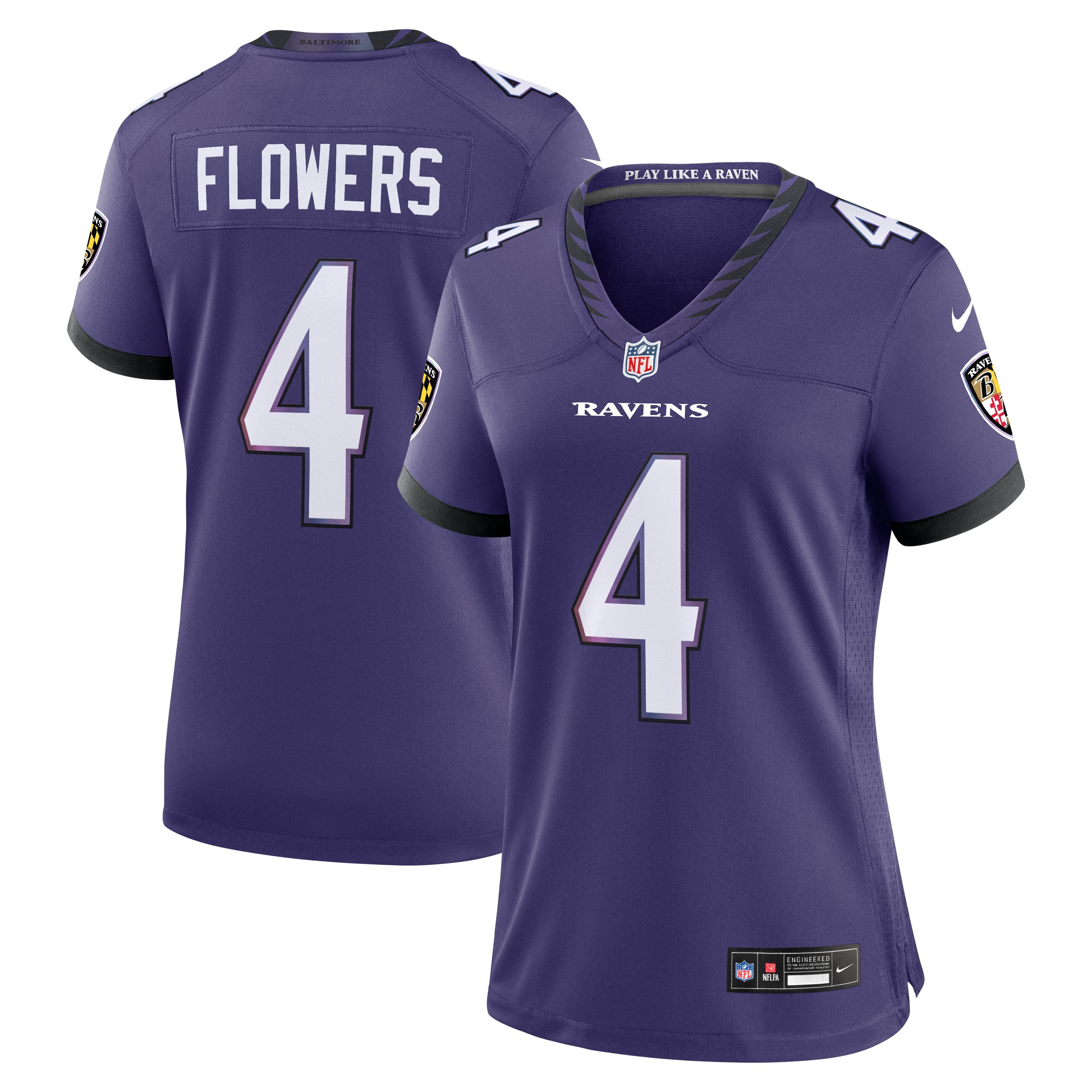 Women's Nike Zay Flowers Purple Baltimore Ravens Team Game Jersey