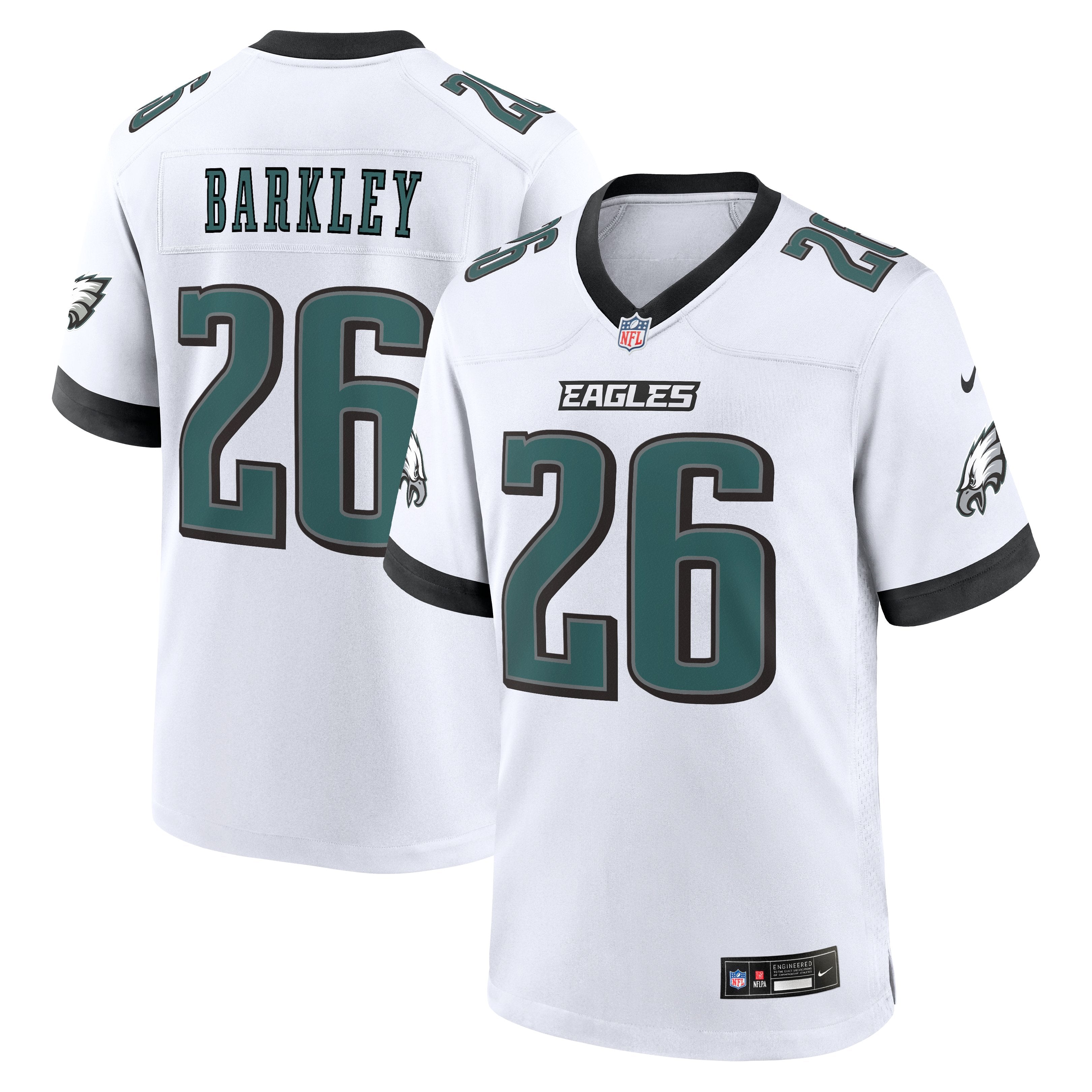 Men's Nike Saquon Barkley  White Philadelphia Eagles Game Jersey