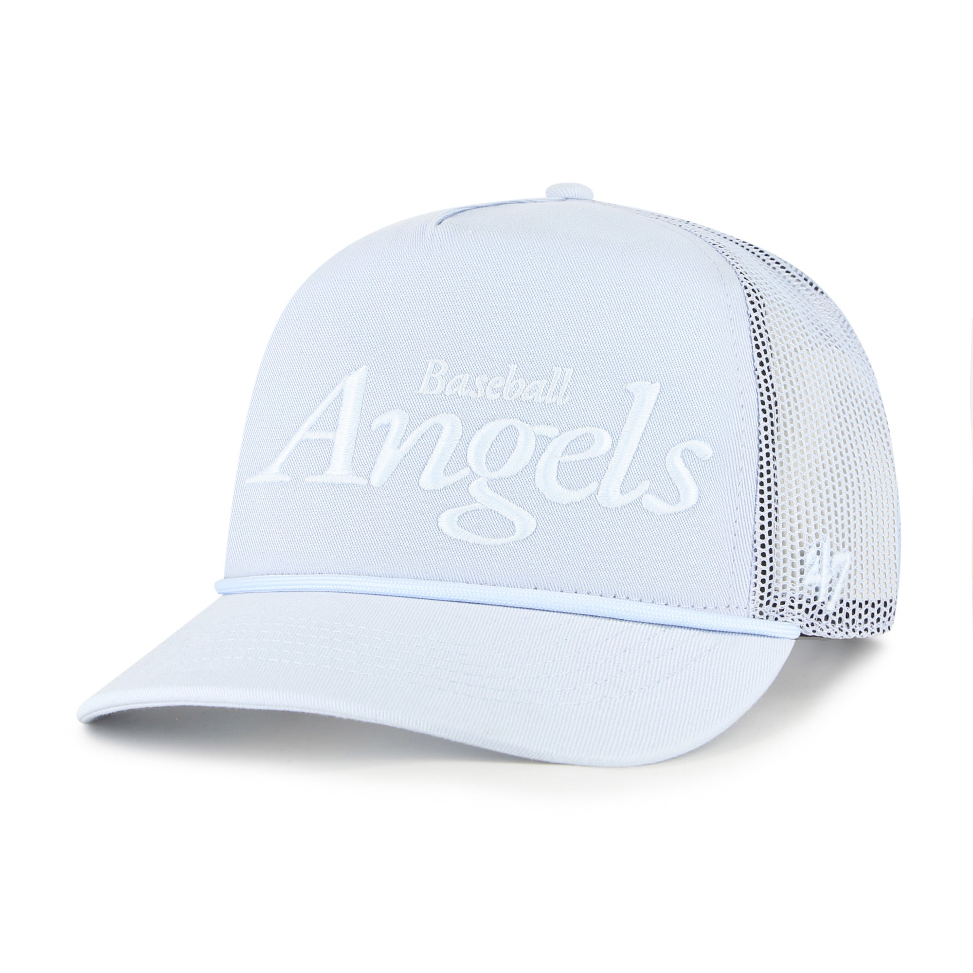 Men's '47 Light Blue Los Angeles Angels Foundation Script Hitch Adjustable Trucker Hat