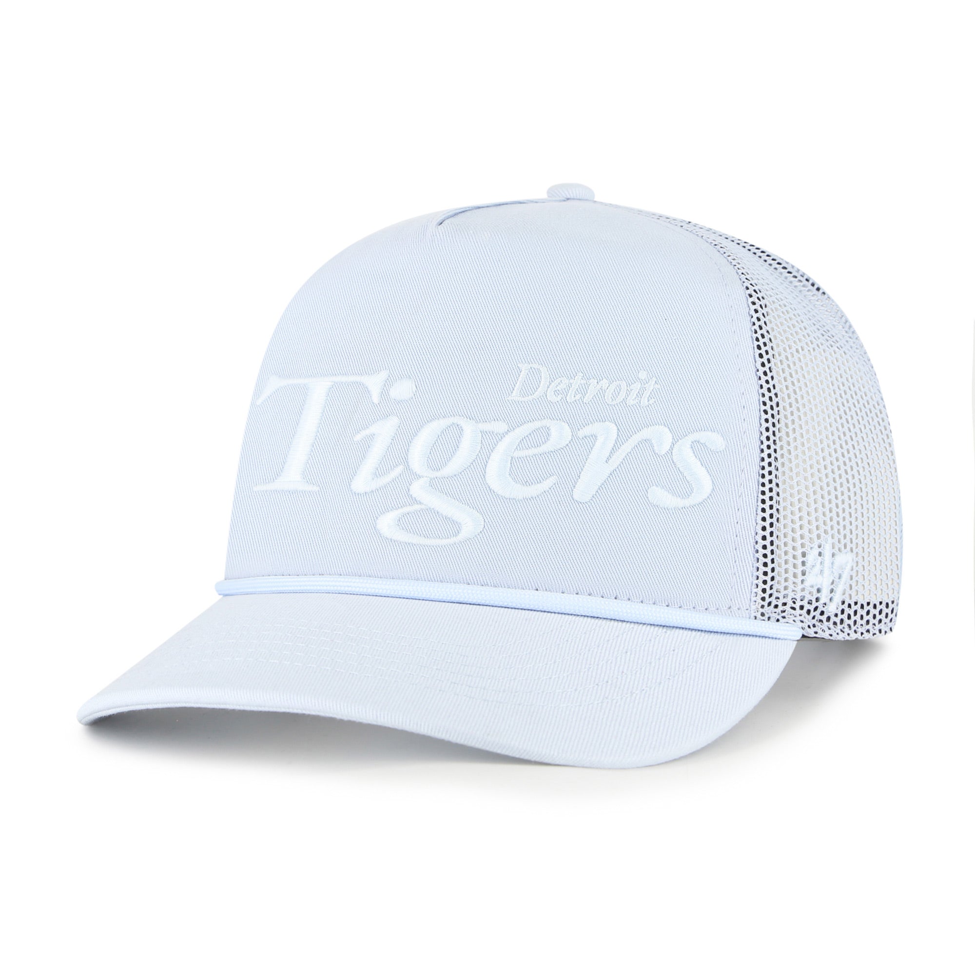 Men's '47 Light Blue Detroit Tigers Foundation Script Hitch Adjustable Trucker Hat