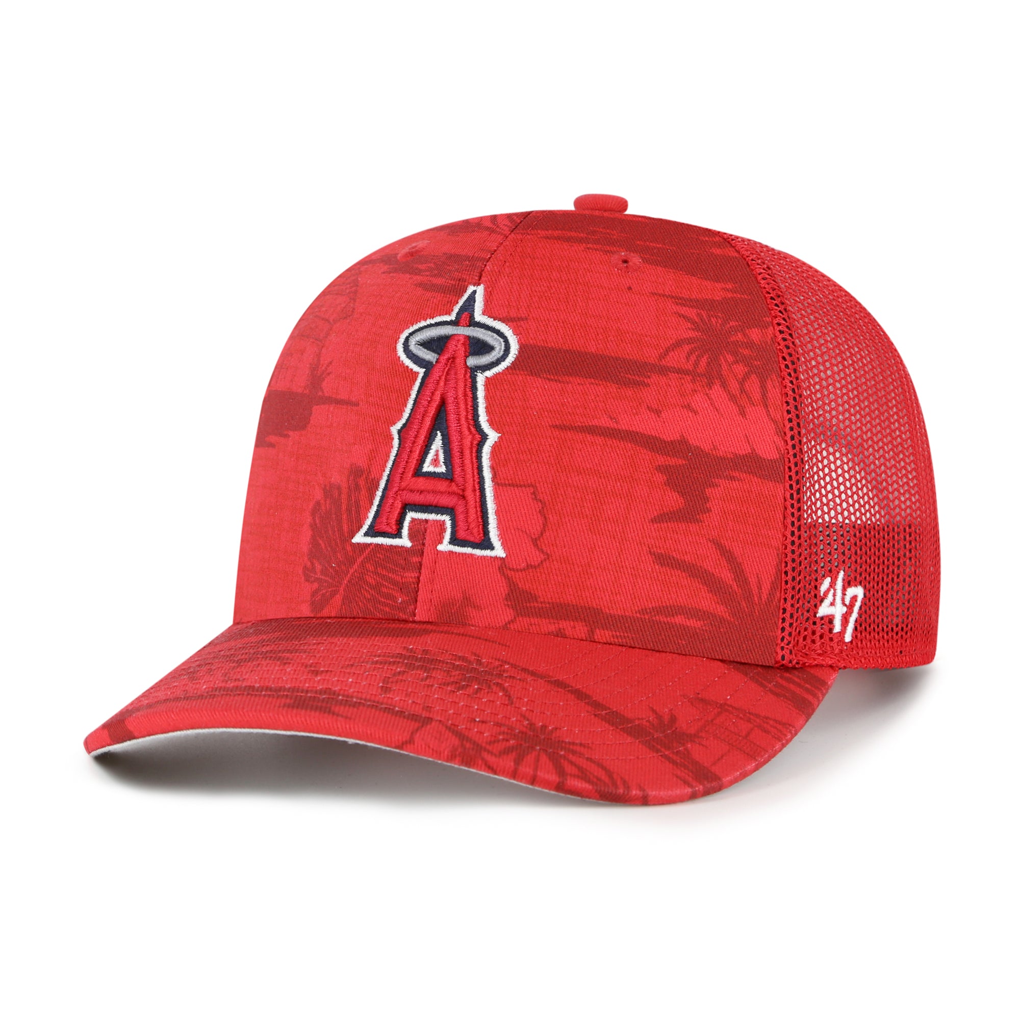Men's '47 Red Los Angeles Angels Fiji Trucker Adjustable Hat