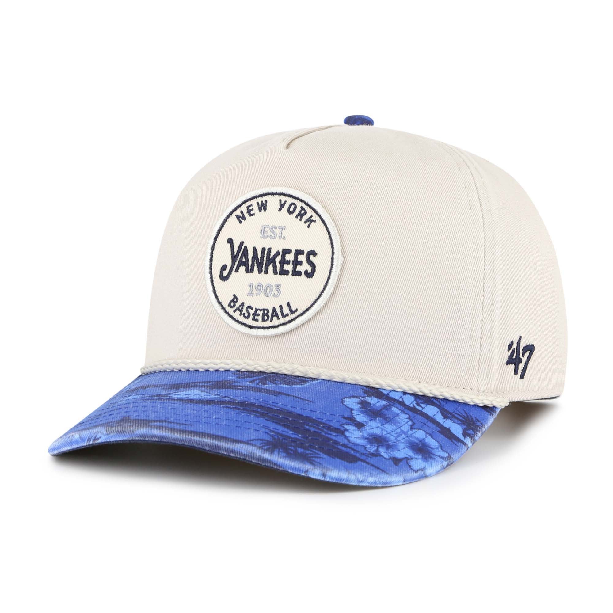 Men's '47 Cream/Navy New York Yankees Fiji Rope Hitch Adjustable Hat