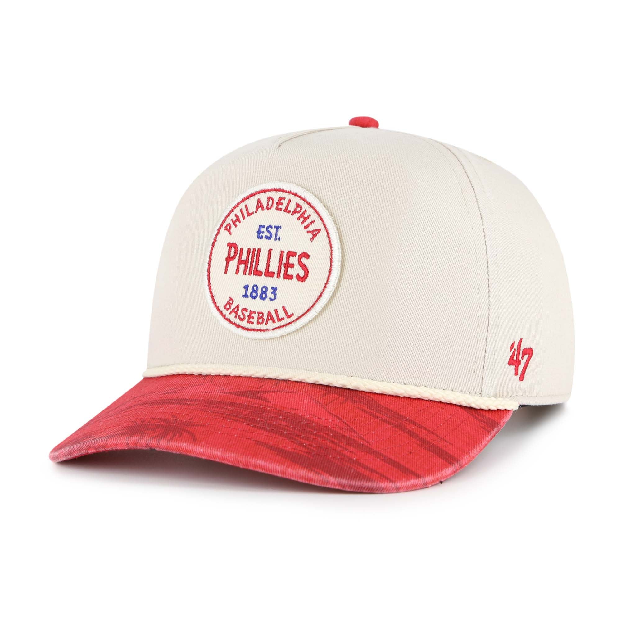 Men's '47 Cream/Red Philadelphia Phillies Fiji Rope Hitch Adjustable Hat