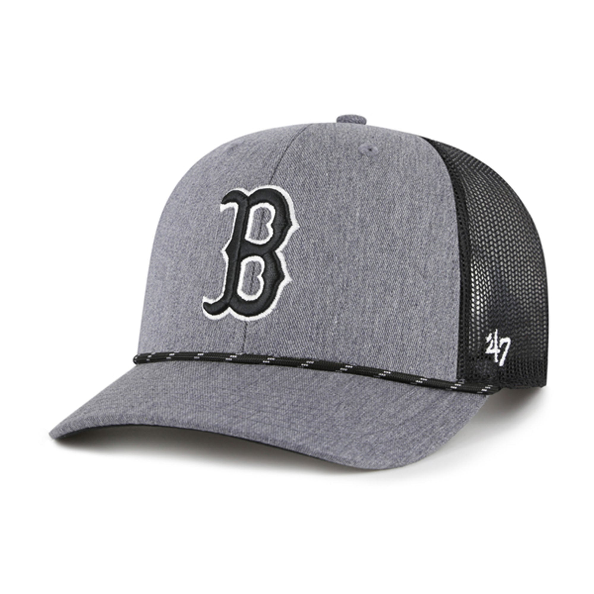 Men's '47 Charcoal Boston Red Sox Carbon Rope Trucker Adjustable Hat