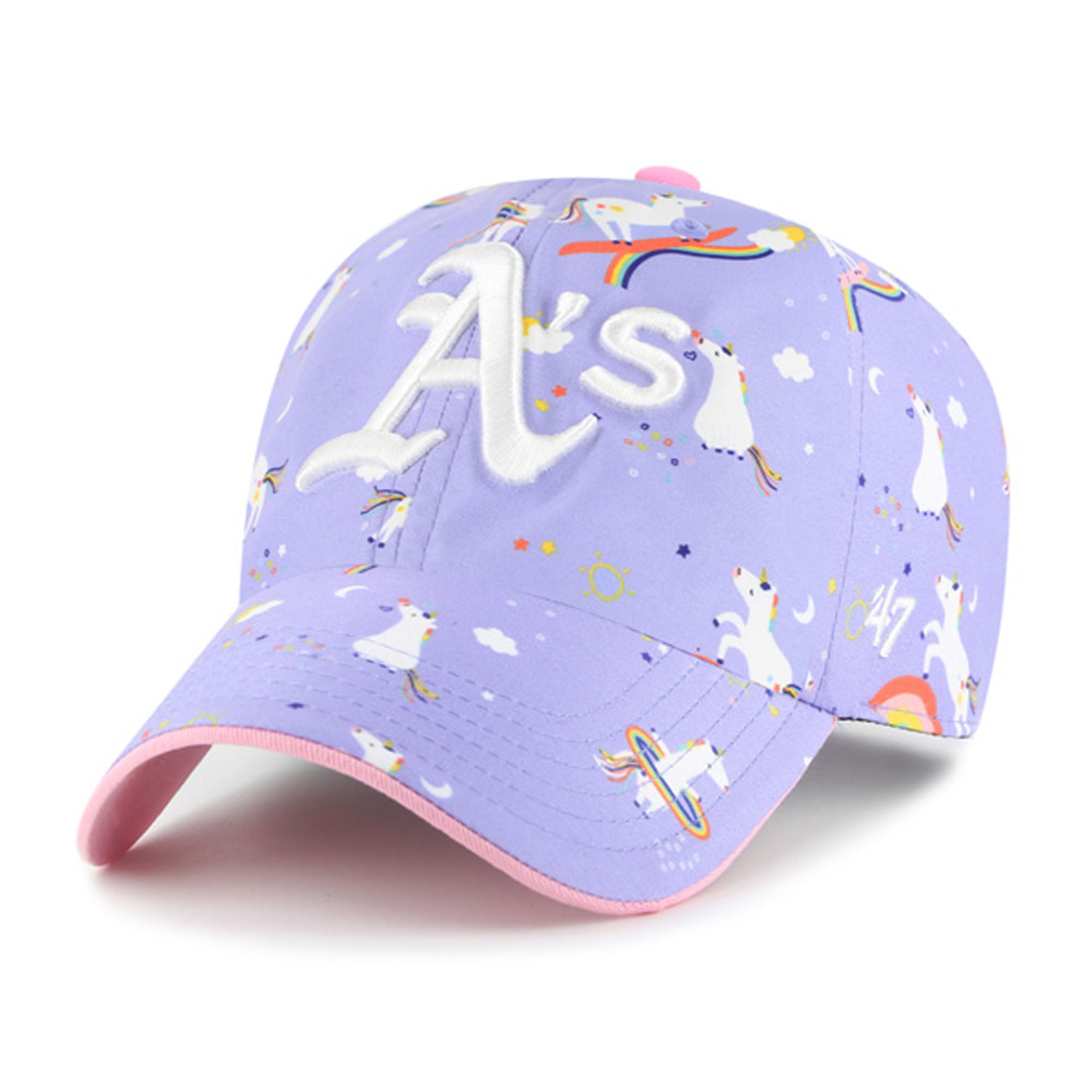 Girls Youth '47  Lavender Athletics Unicorn Clean Up Adjustable Hat