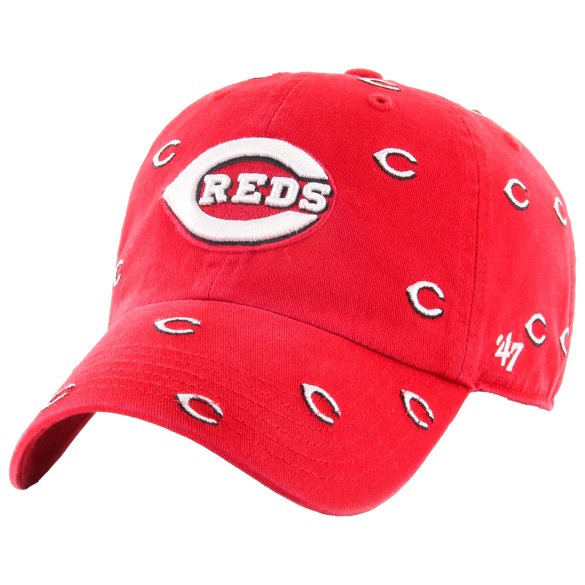 Women's '47 Red Cincinnati Reds Confetti Clean Up Adjustable Hat