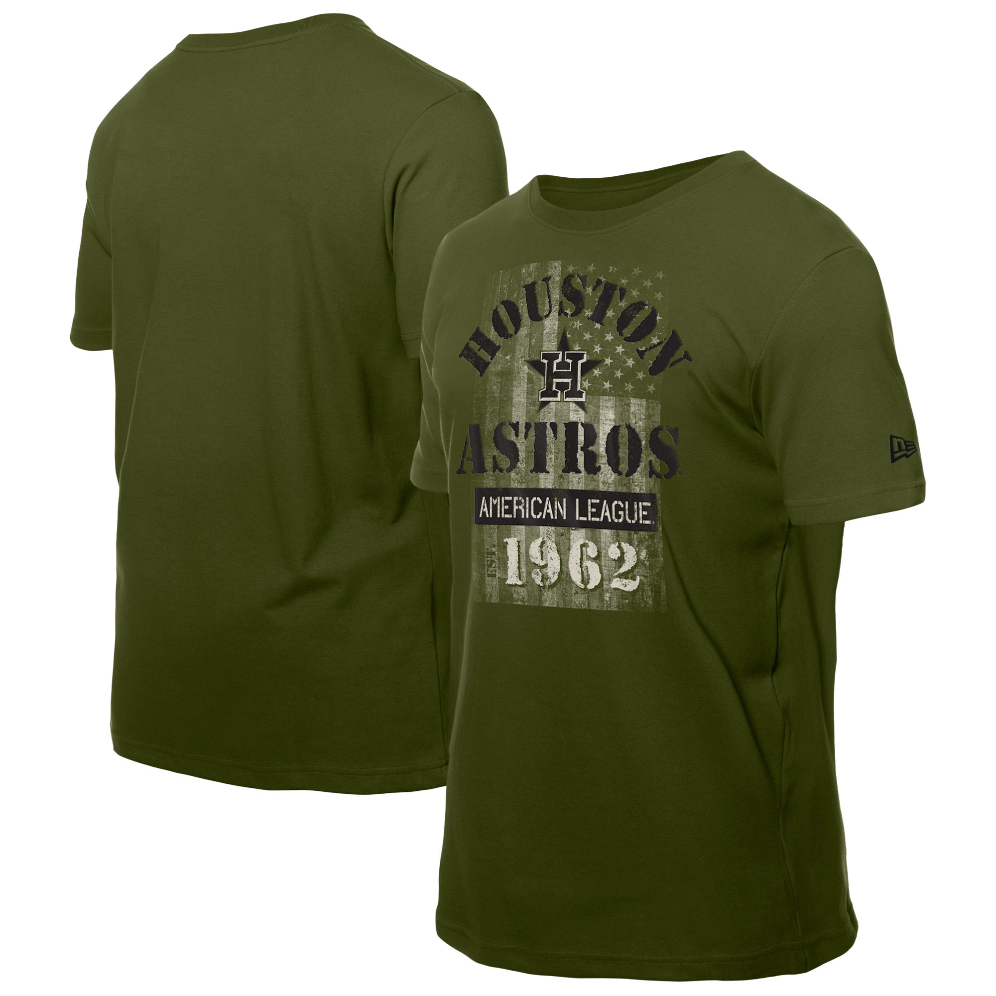 Men's New Era Green Houston Astros Armed Forces T-Shirt