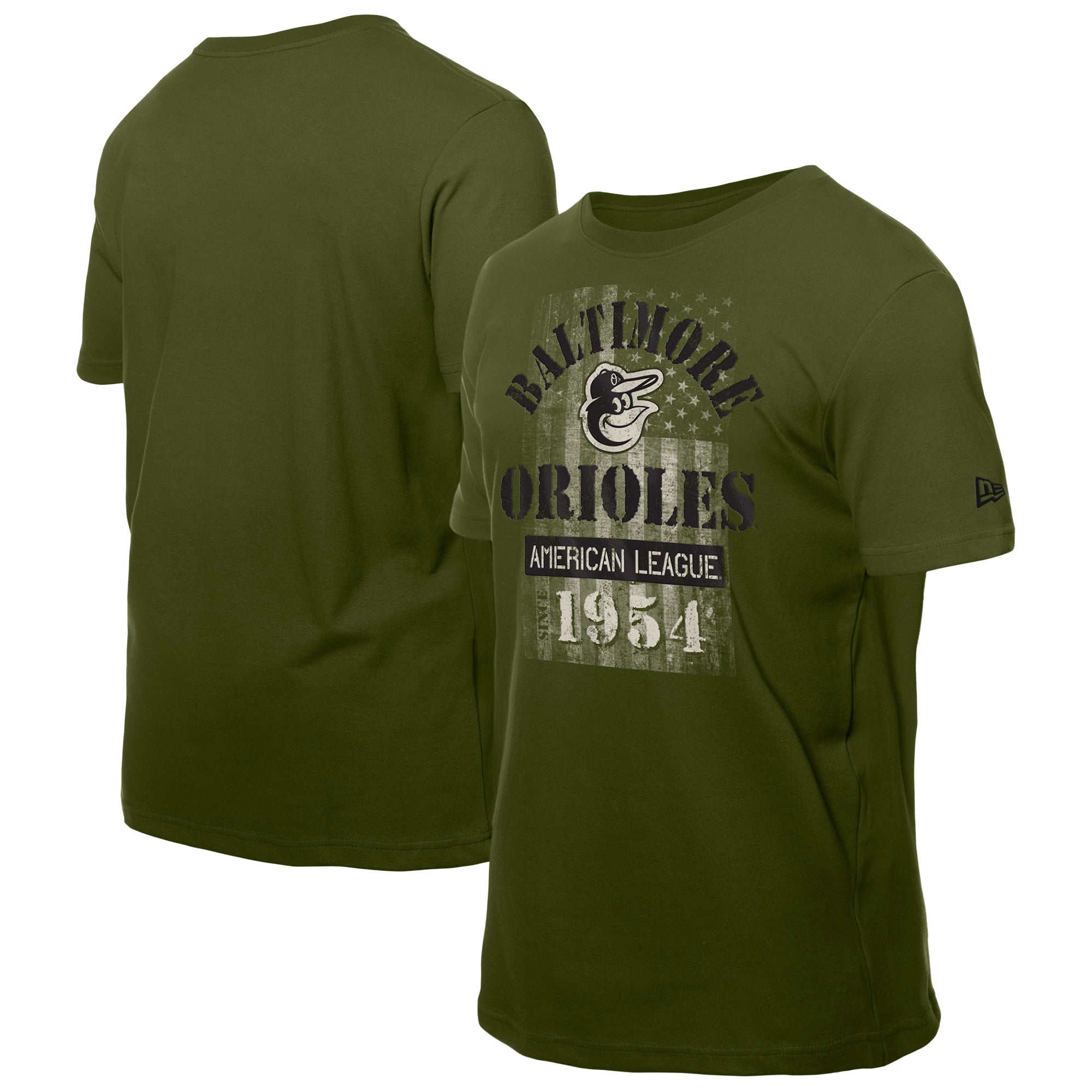 Men's New Era Green Baltimore Orioles Armed Forces T-Shirt