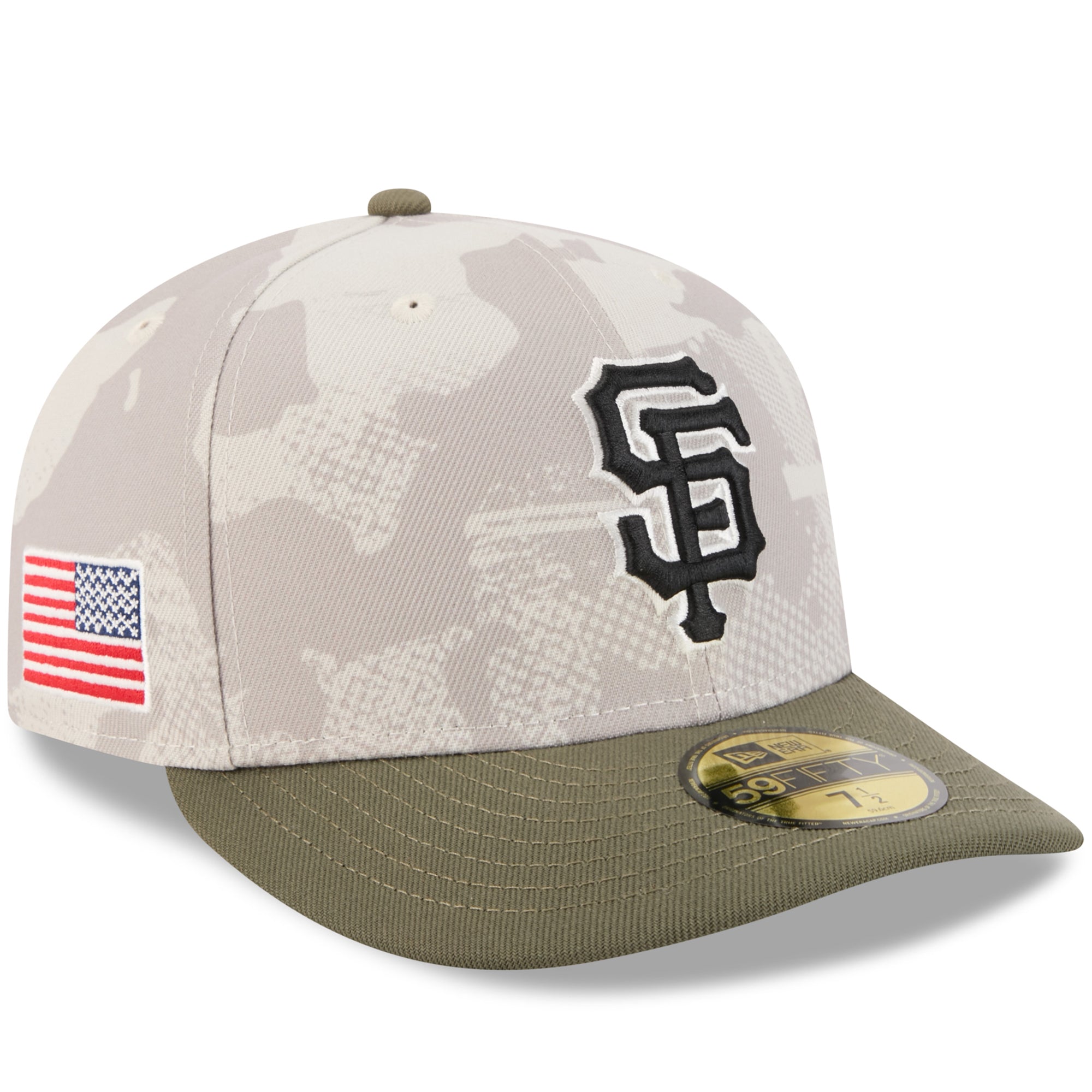 Men's New Era Light Beige/Olive San Francisco Giants 2025 Armed Forces Day 59FIFTY Fitted Hat