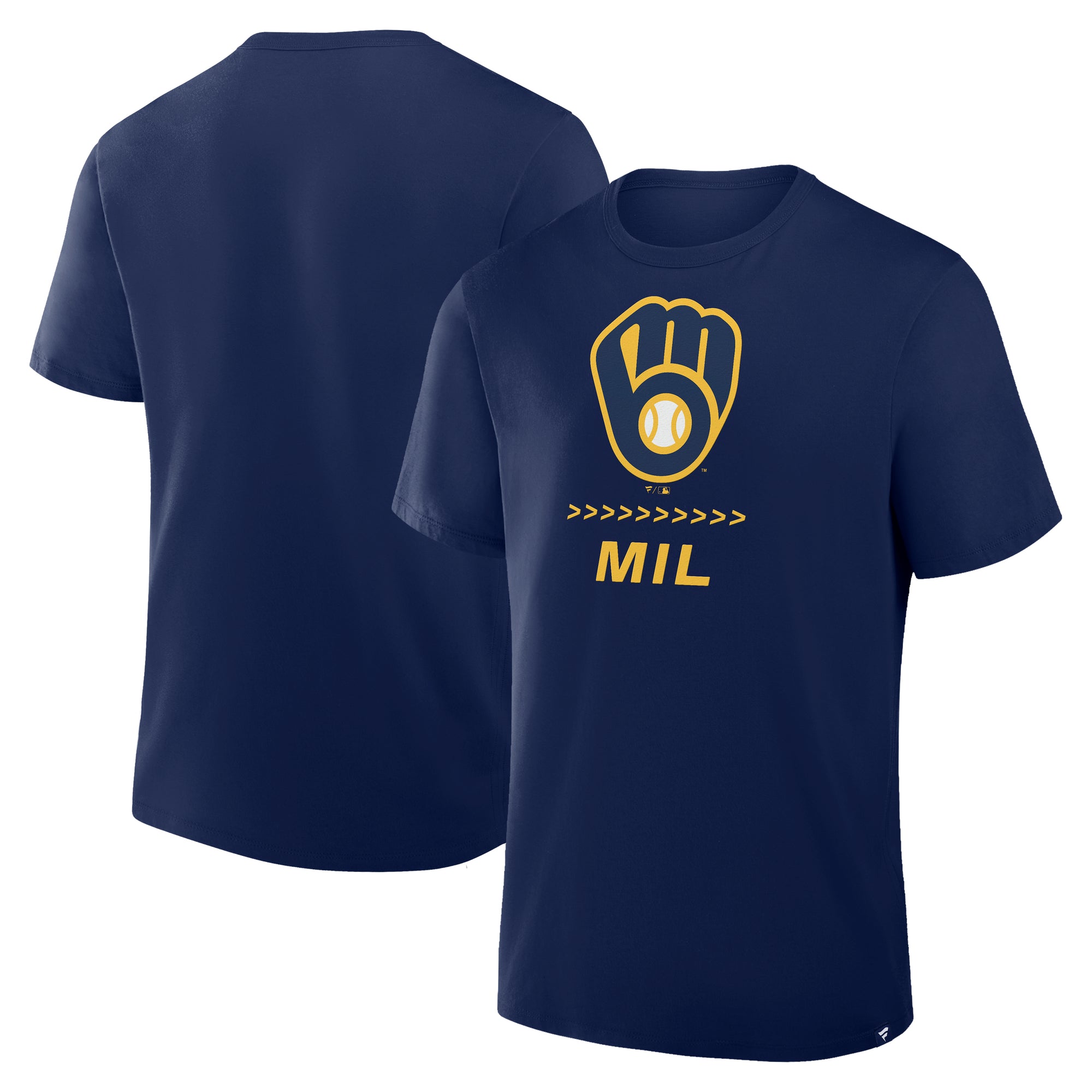 Men's Fanatics Navy Milwaukee Brewers Clubhouse Legacy Side Swipe T-Shirt