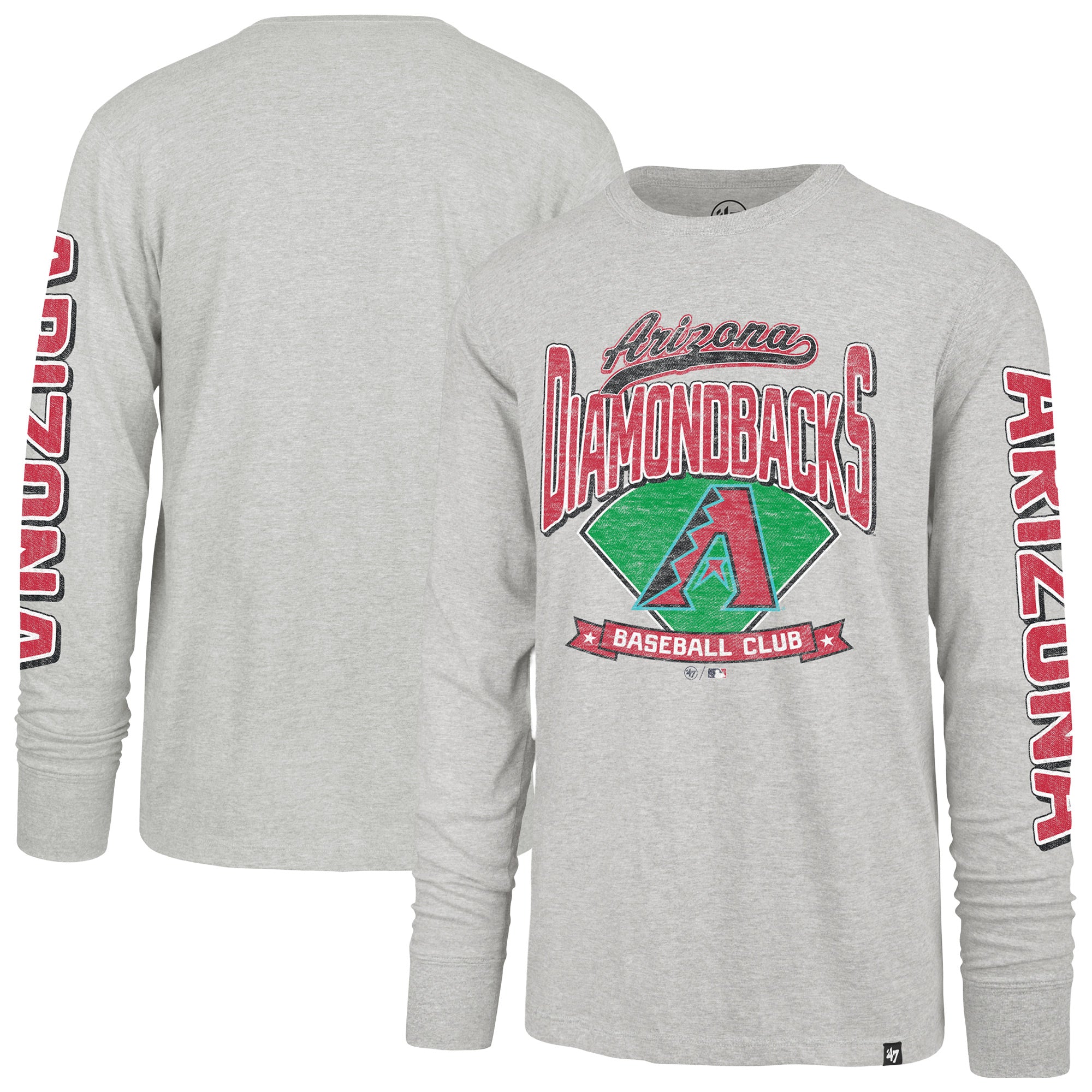 Men's '47 Gray Arizona Diamondbacks Fair Ball Franklin Long Sleeve T-Shirt