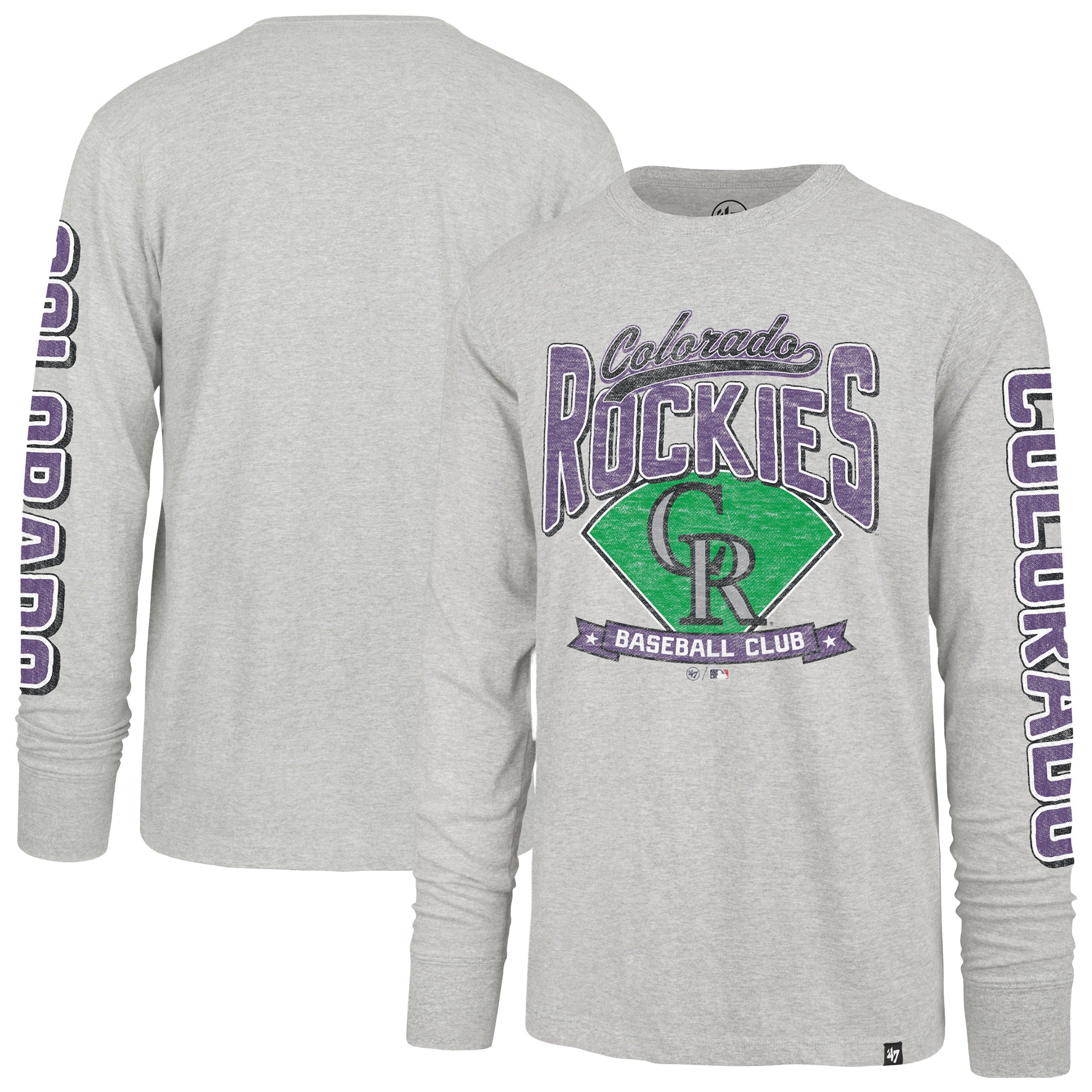 Men's '47 Gray Colorado Rockies Fair Ball Franklin Long Sleeve T-Shirt