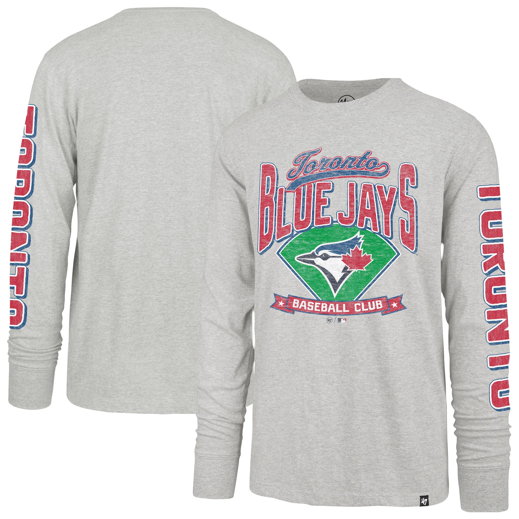Men's '47 Gray Toronto Blue Jays Fair Ball Franklin Long Sleeve T-Shirt