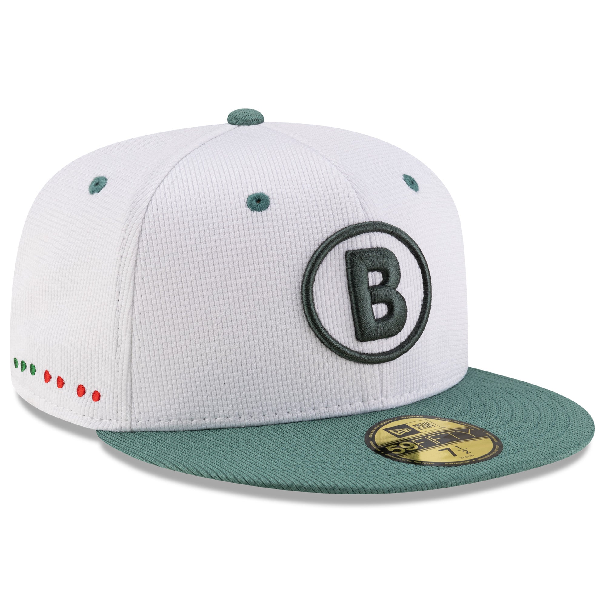 Men's New Era  White/Green Boston Red Sox 2025 City Connect Batting Practice 59FIFTY Fitted Hat