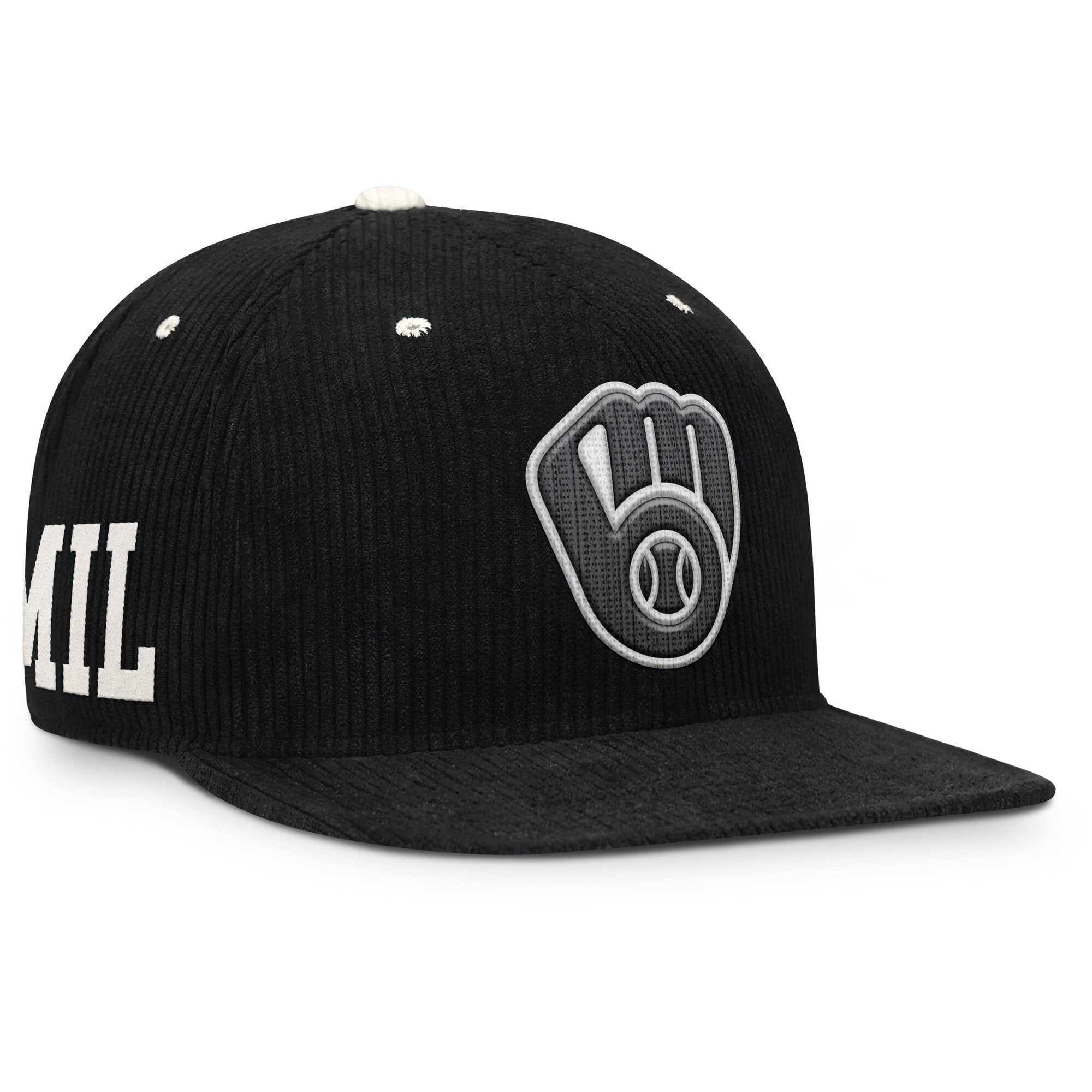 Men's Nike  Black Milwaukee Brewers Pro Corduroy Structured Snapback Hat