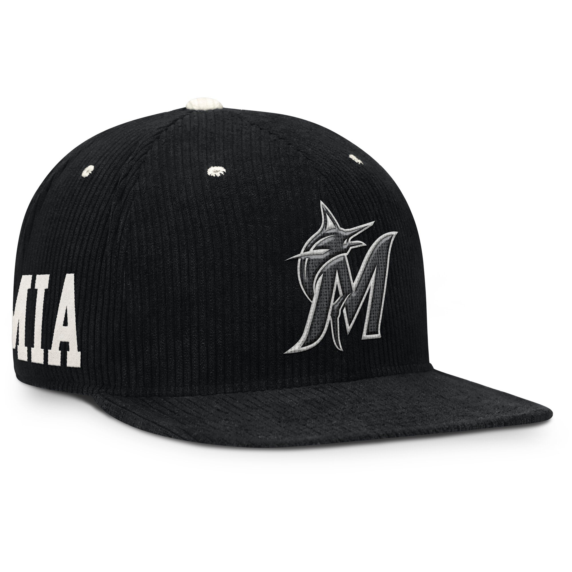 Men's Nike  Black Miami Marlins Pro Corduroy Structured Snapback Hat