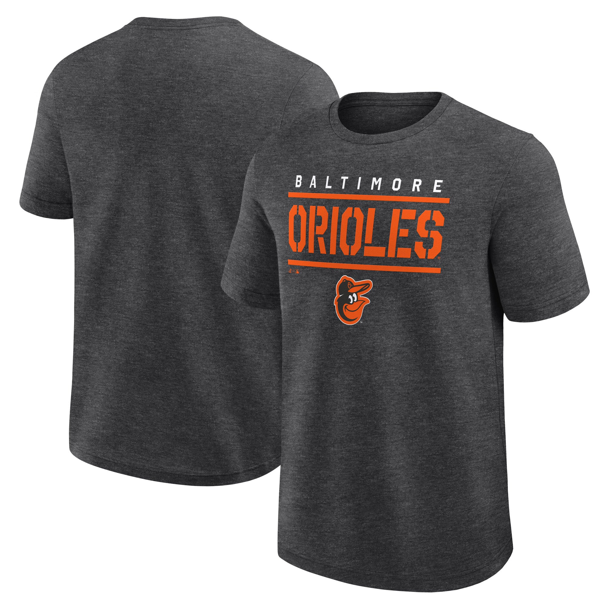 Men's Logo Athletic Heather Charcoal Baltimore Orioles Top Notch T-Shirt