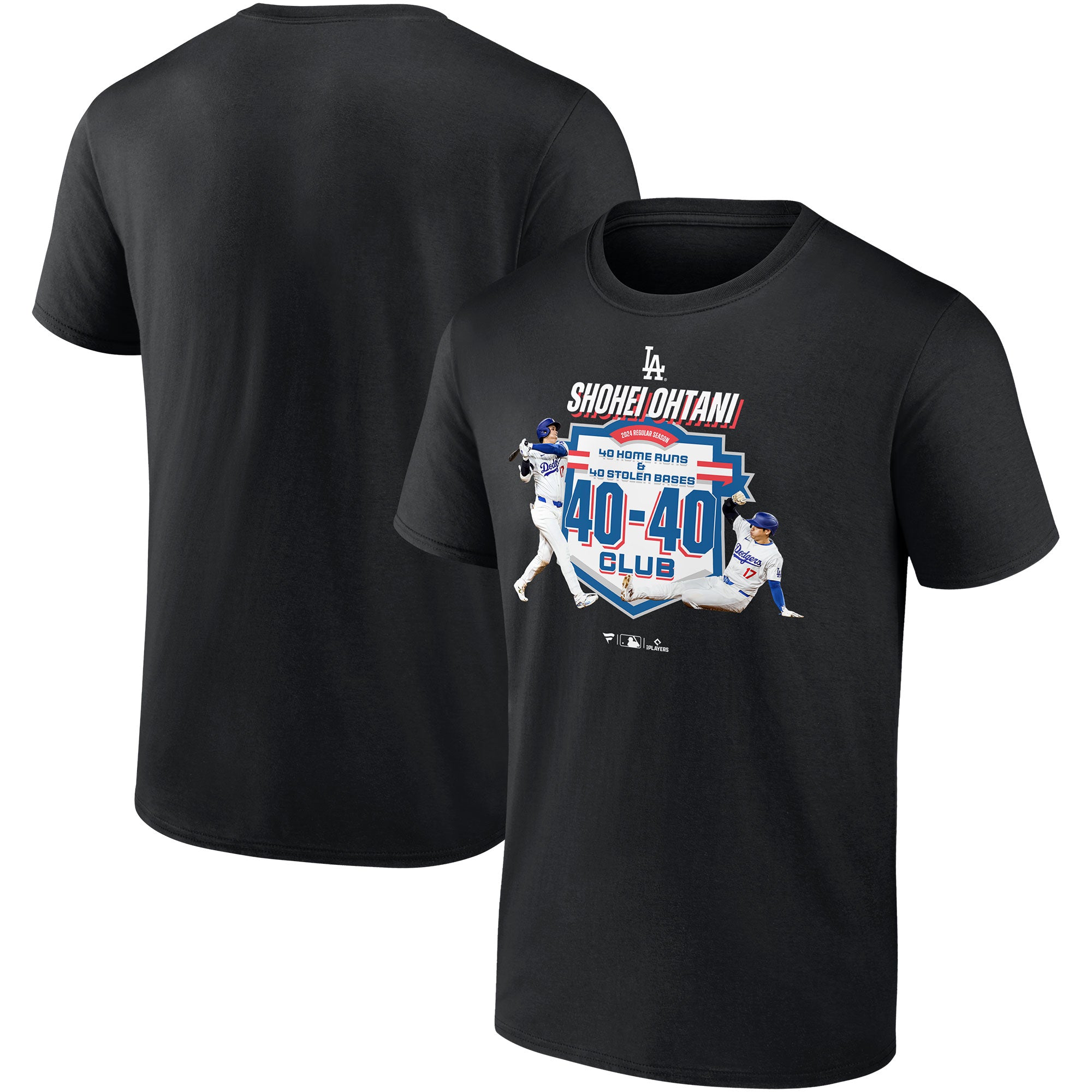 Men's Shohei Ohtani Black Los Angeles Dodgers 40/40 Club T-Shirt
